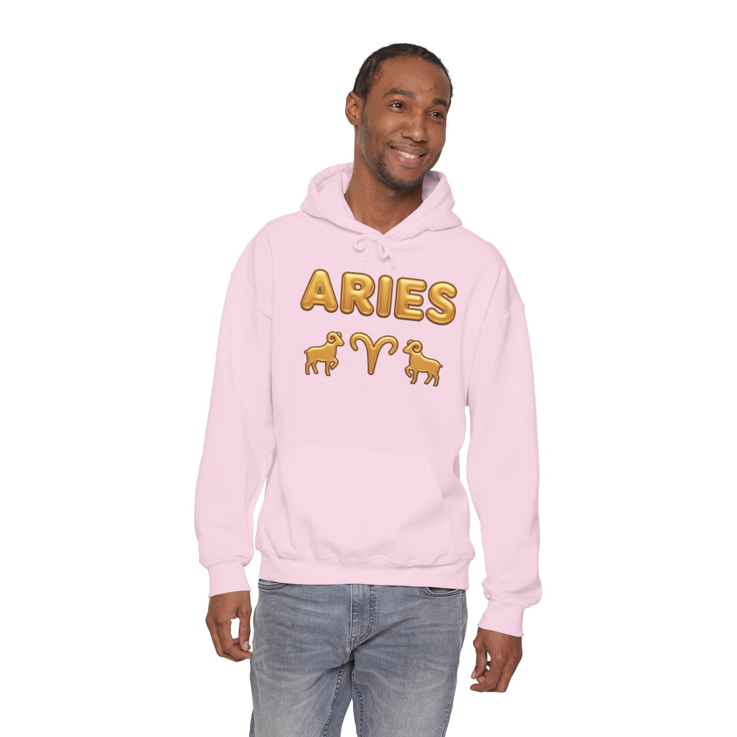 Aries Zodiac Hoodie — Gold Horoscope Ram Astrology Sweatshirt