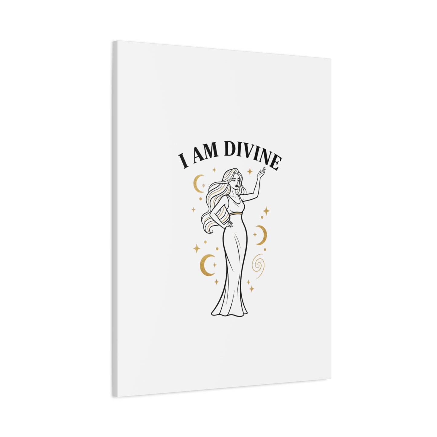 I Am Divine goddess art print | Matte Canvas wall art, manifestation decor