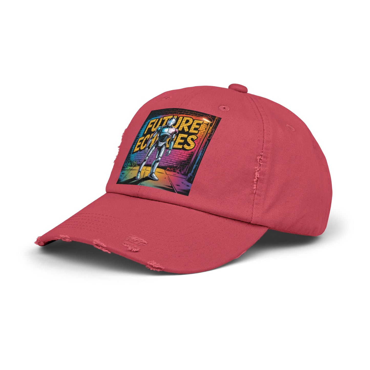 Unisex Distressed Cap Featuring 'Future Echoes'