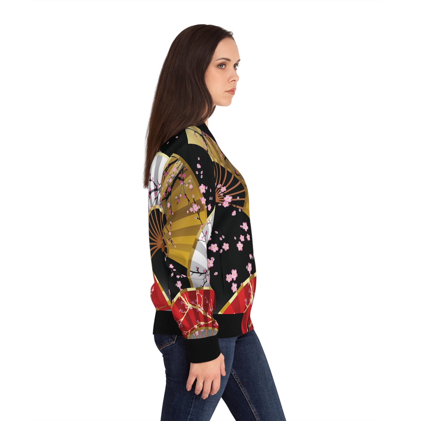 Fan Print Bomber Jacket
