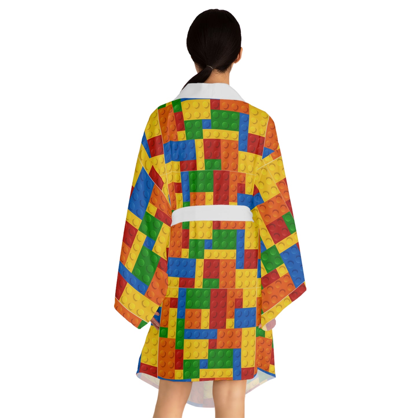 Brick Pattern Kimono Robe