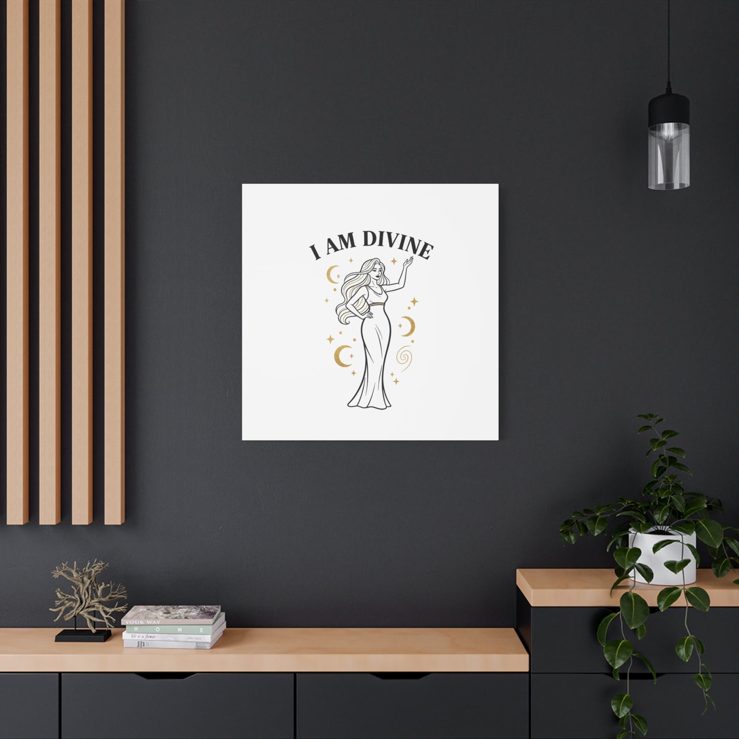 I Am Divine goddess art print | Matte Canvas wall art, manifestation decor
