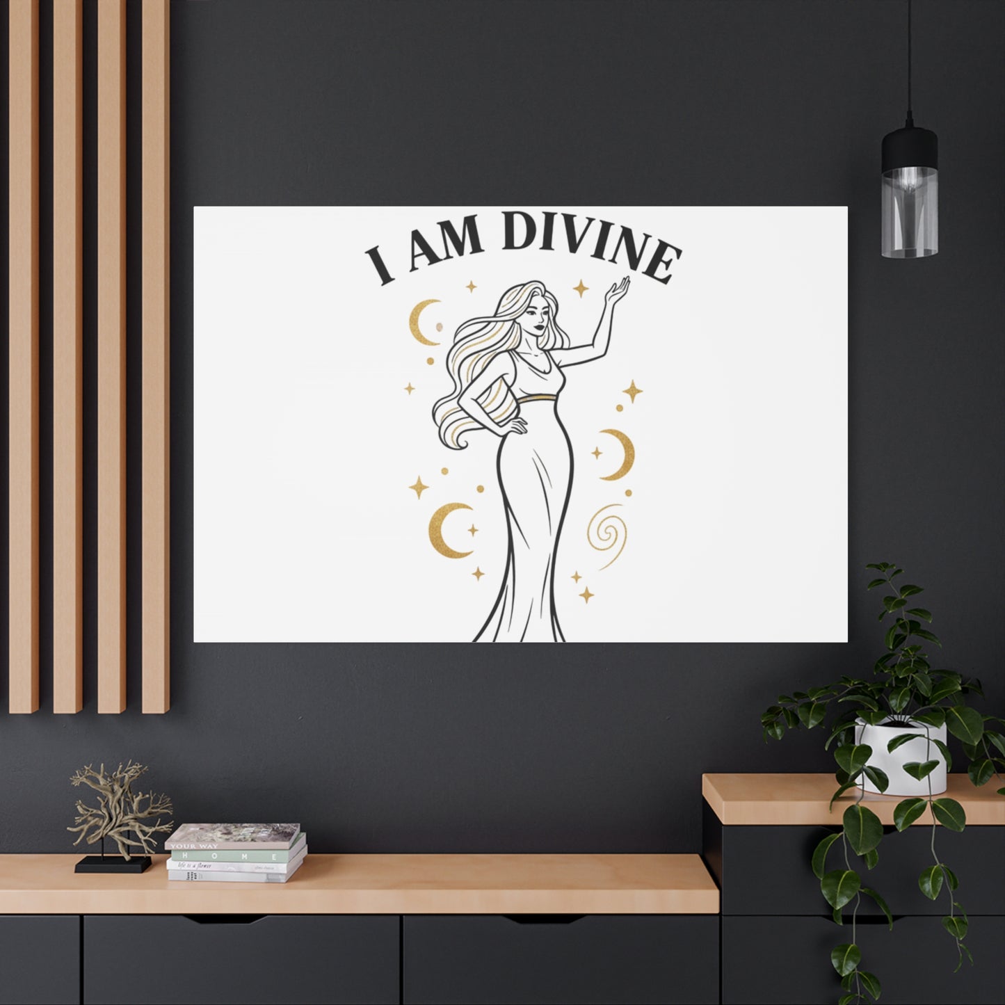 I Am Divine goddess art print | Matte Canvas wall art, manifestation decor