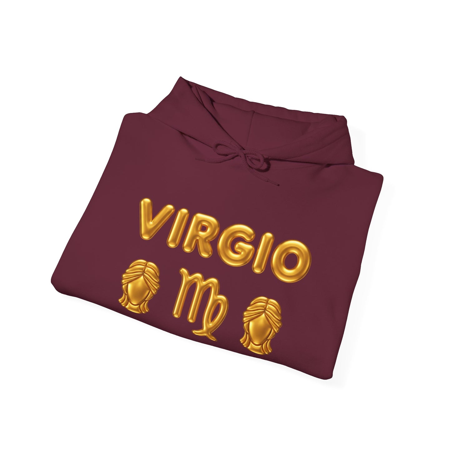 Virgo Zodiac Hoodie — Gold Virgo Sign & Astrological Wheel Pullover