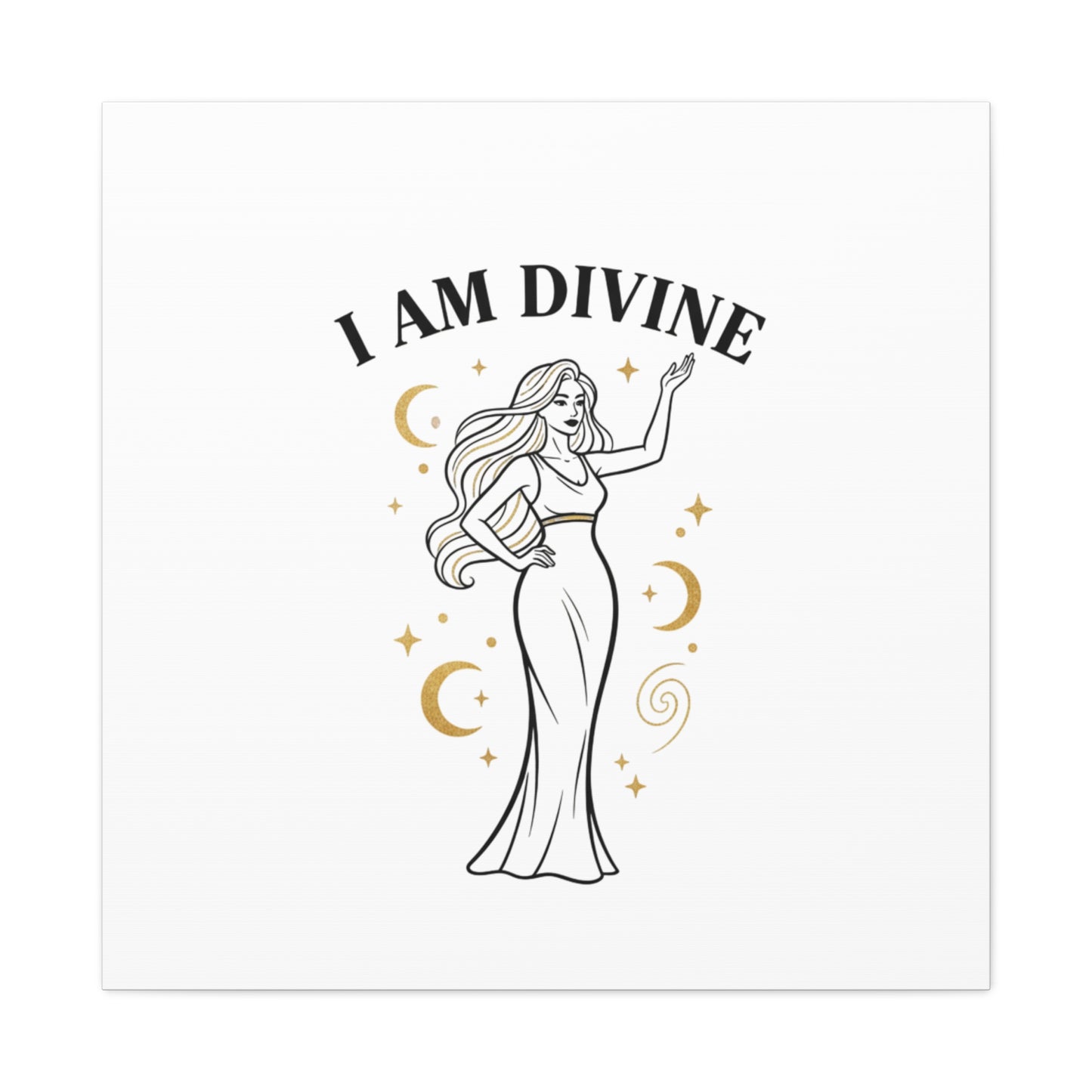 I Am Divine goddess art print | Matte Canvas wall art, manifestation decor