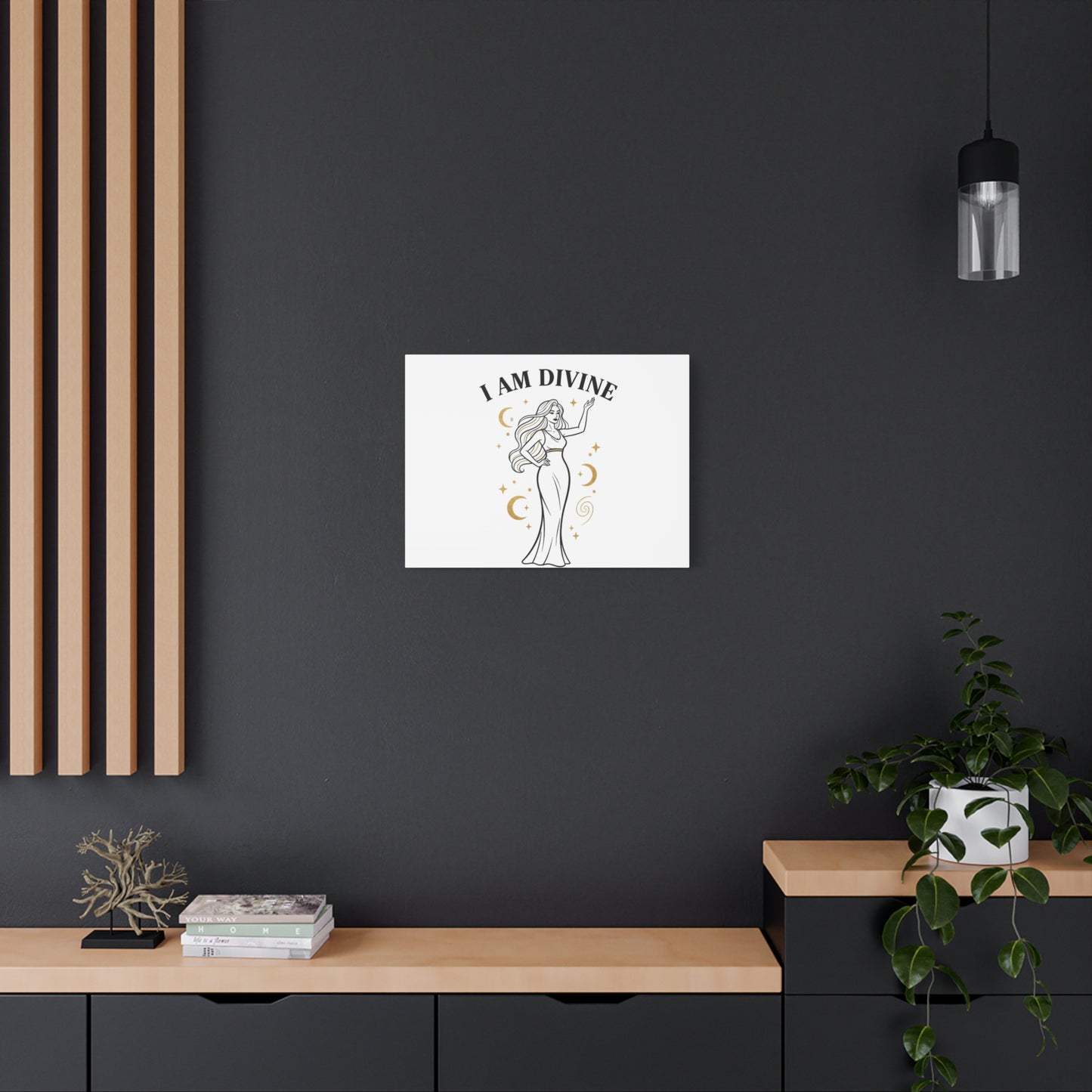 I Am Divine goddess art print | Matte Canvas wall art, manifestation decor