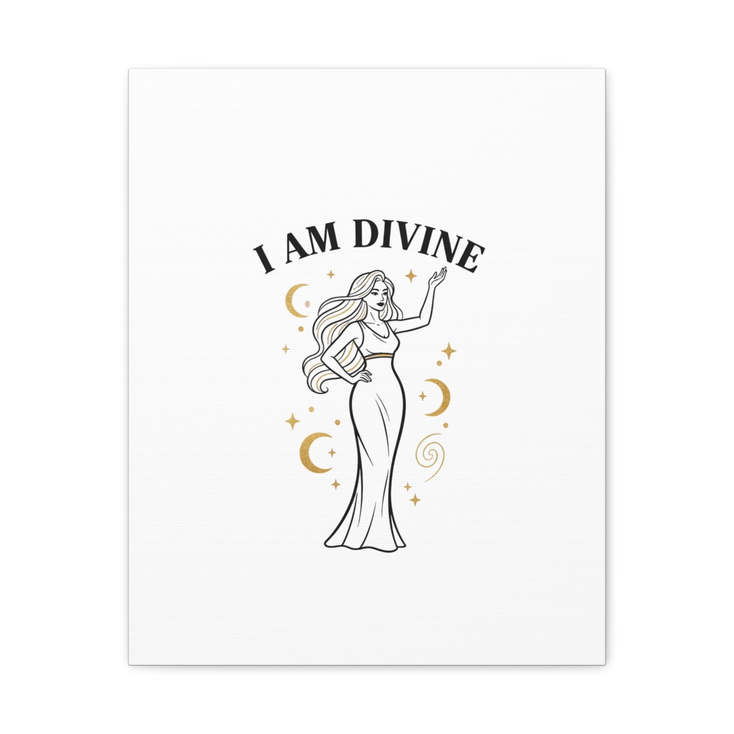 I Am Divine goddess art print | Matte Canvas wall art, manifestation decor