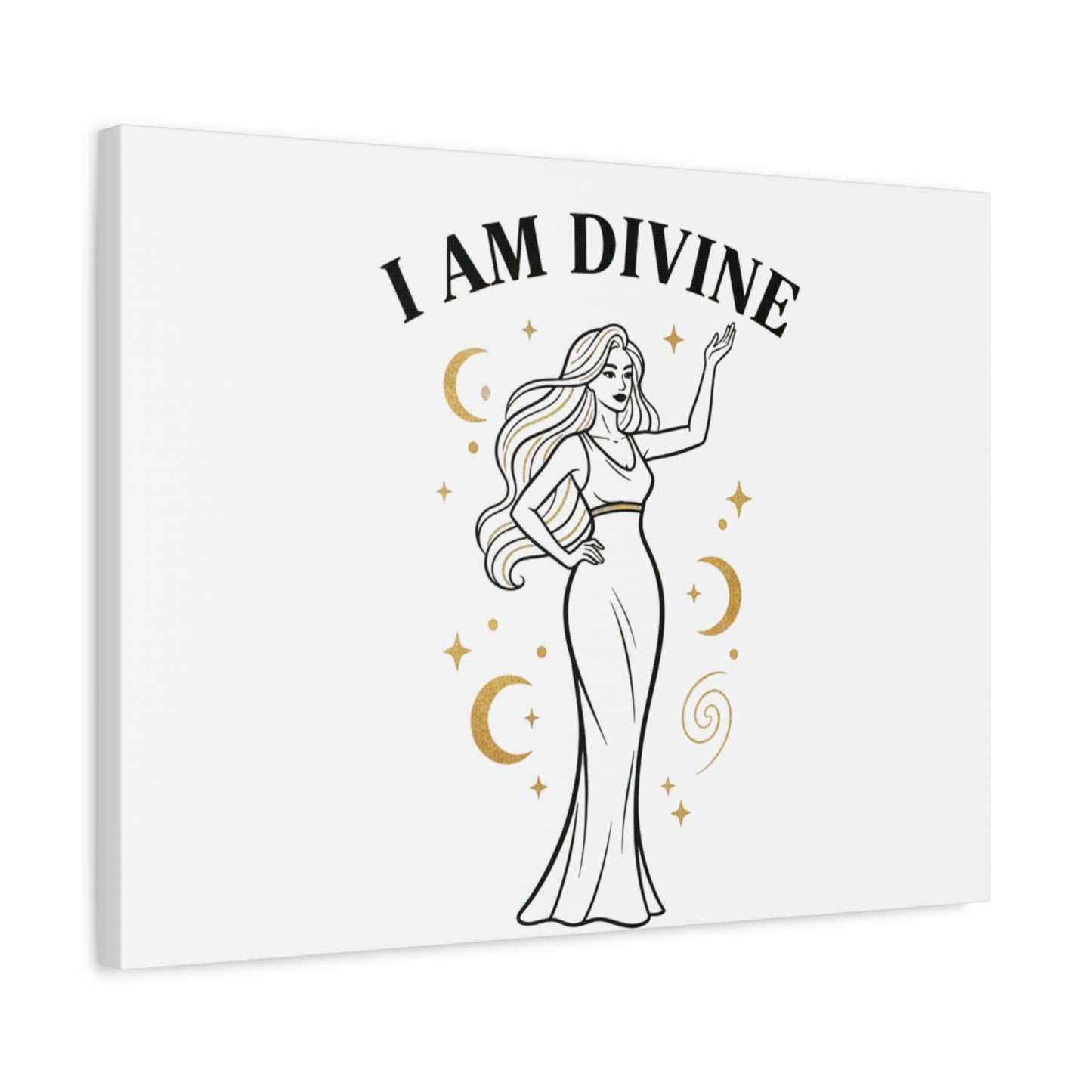 I Am Divine goddess art print | Matte Canvas wall art, manifestation decor