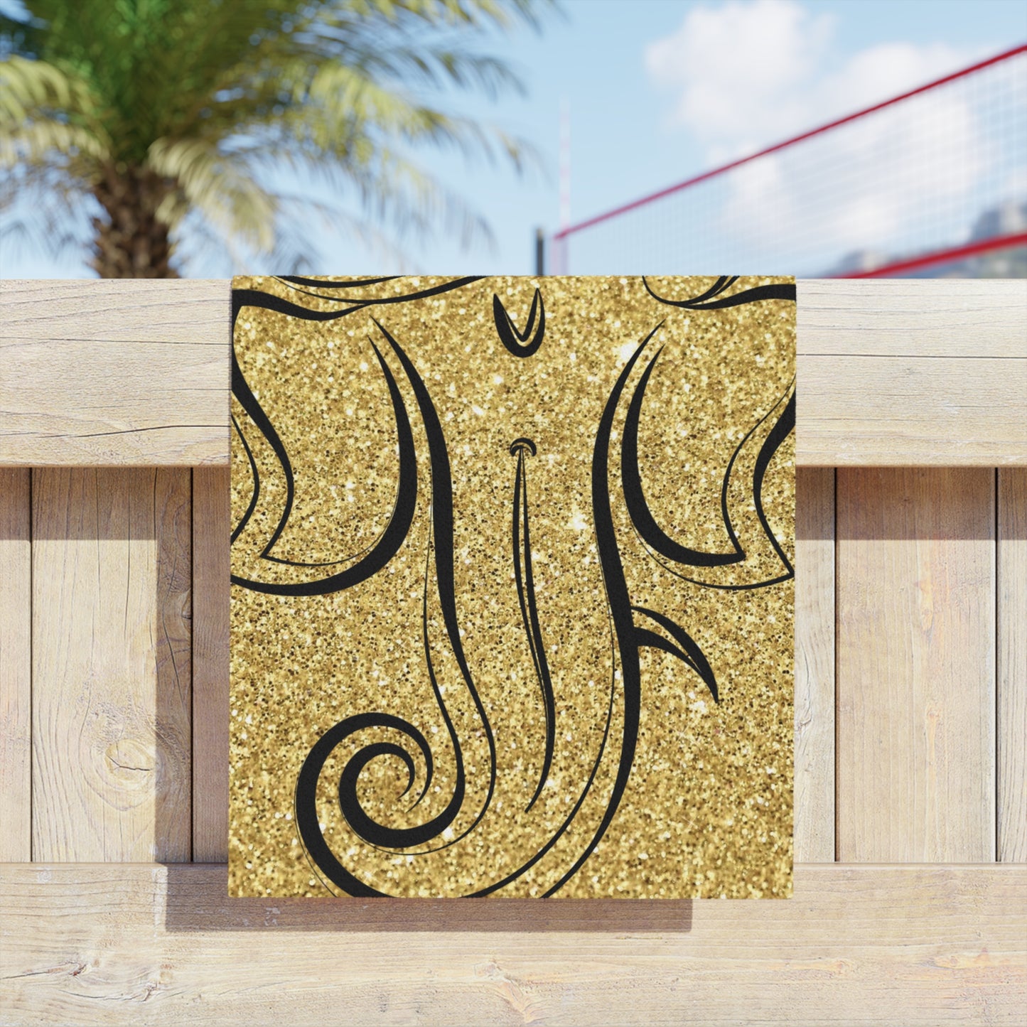Gold Ganesha Beach Towel
