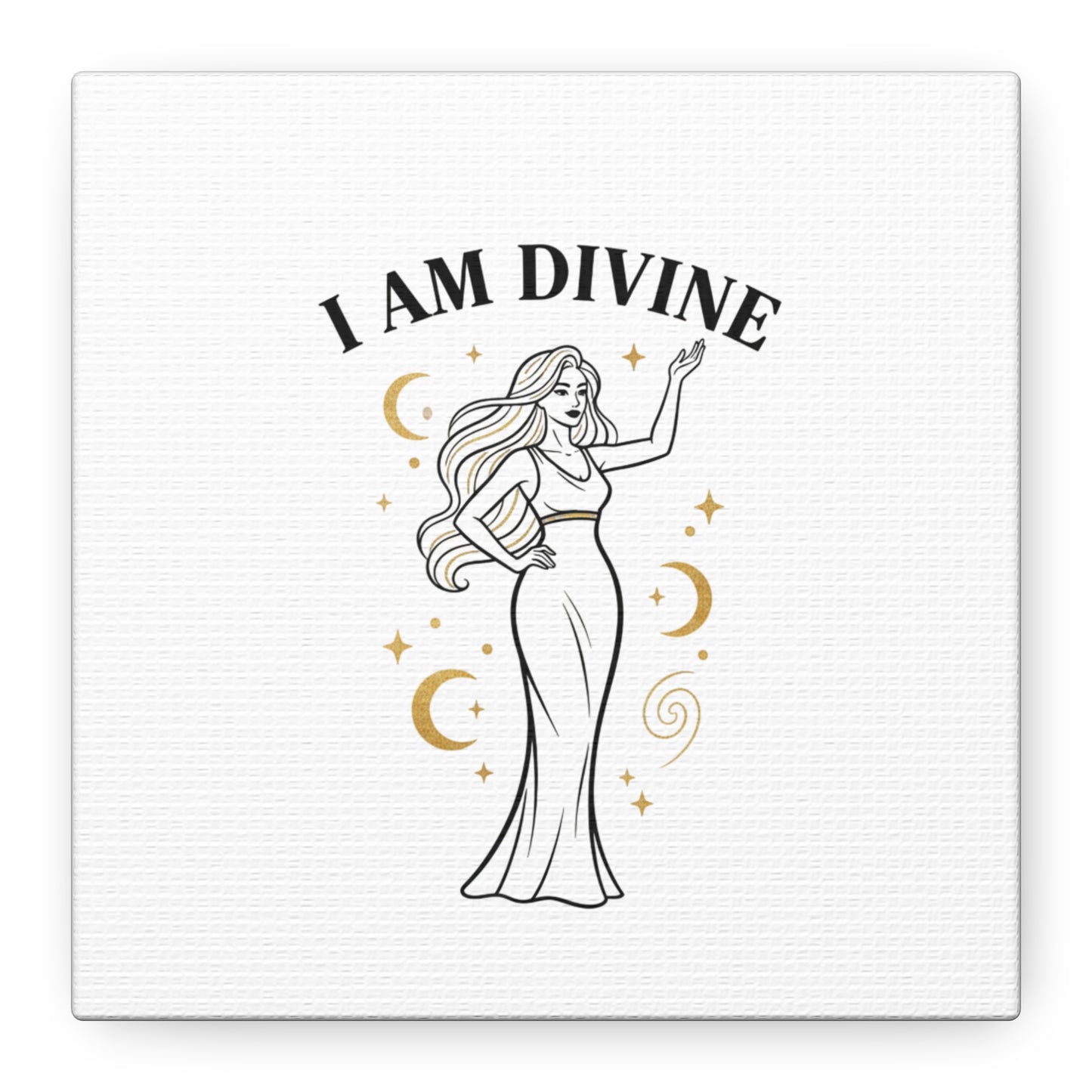 I Am Divine goddess art print | Matte Canvas wall art, manifestation decor