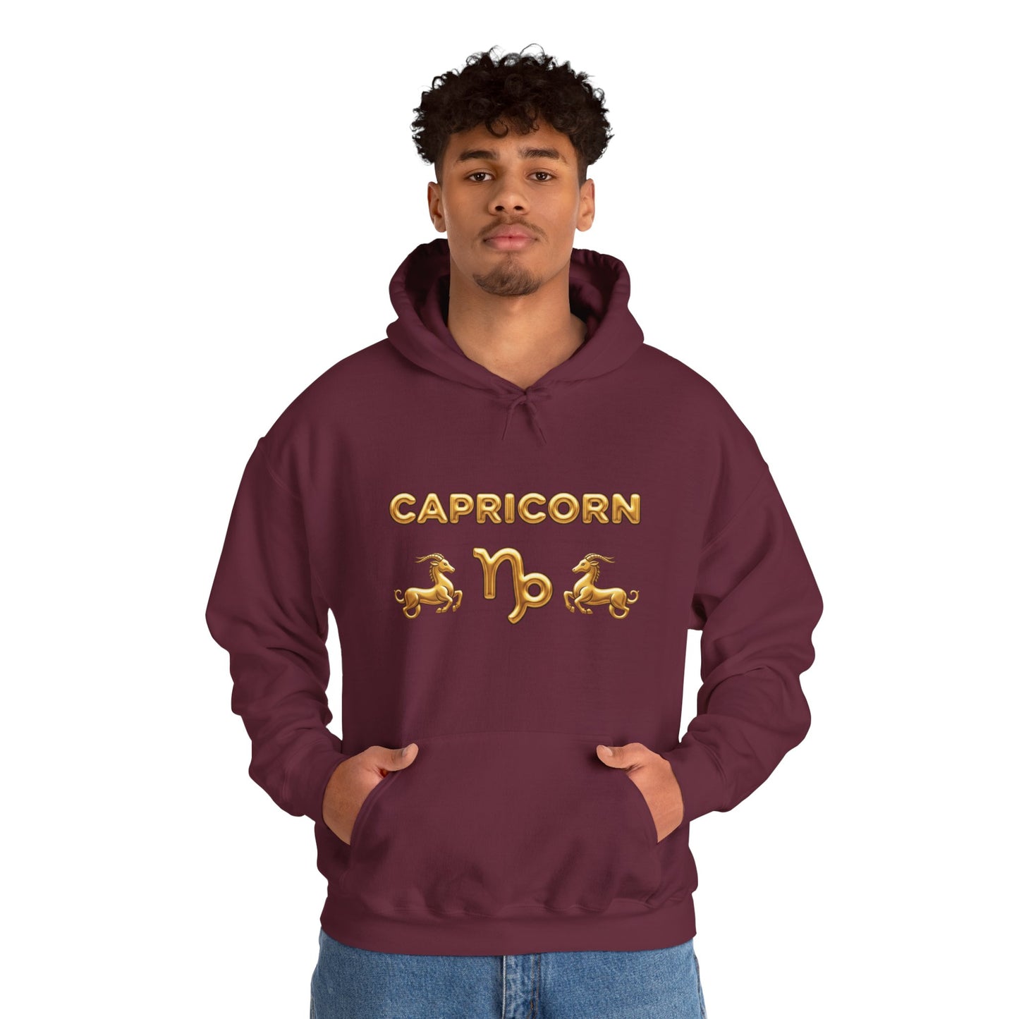 Capricorn Gold Zodiac Hoodie — Astrological Horoscope Sweatshirt