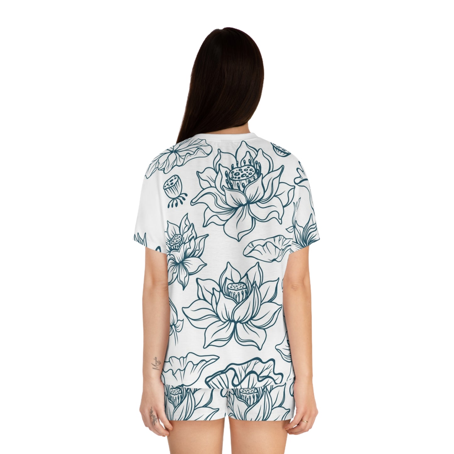Lotus Floral Women's Short Pajama Set
