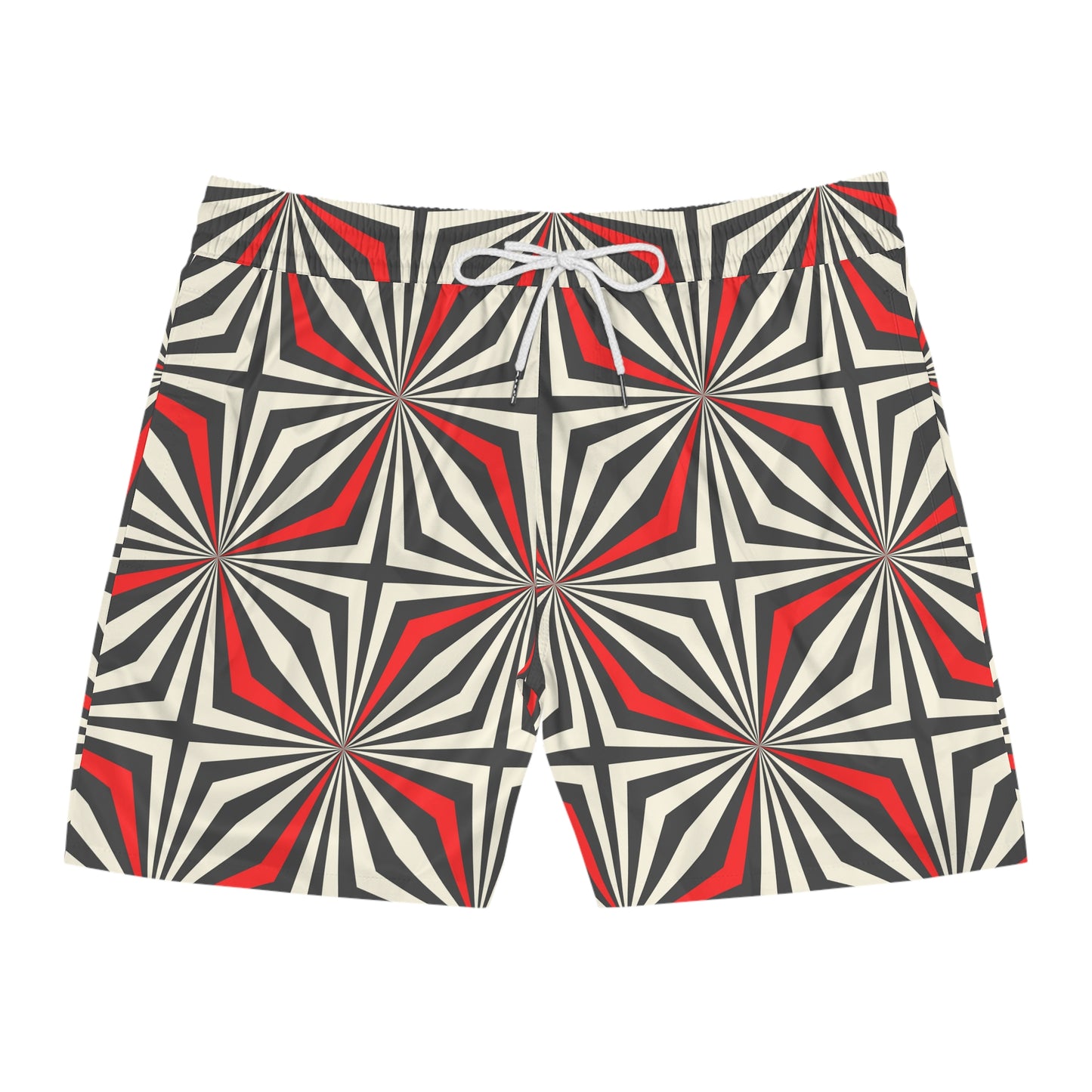 Starburst Geometric Mid-Length Men's Beach Trunks