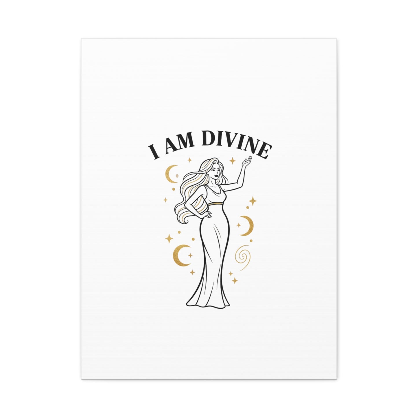 I Am Divine goddess art print | Matte Canvas wall art, manifestation decor