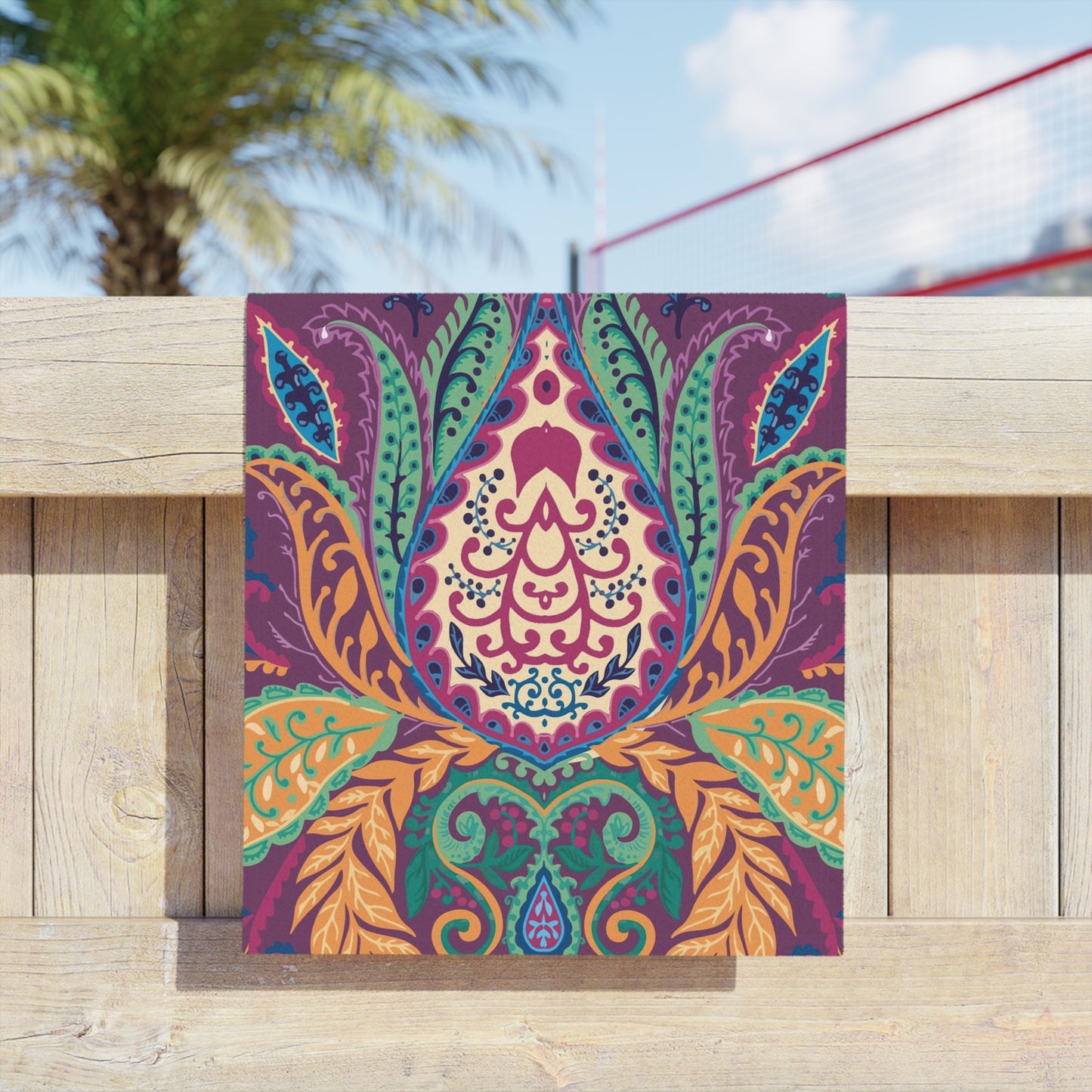Boho Floral Paisley Beach Towel