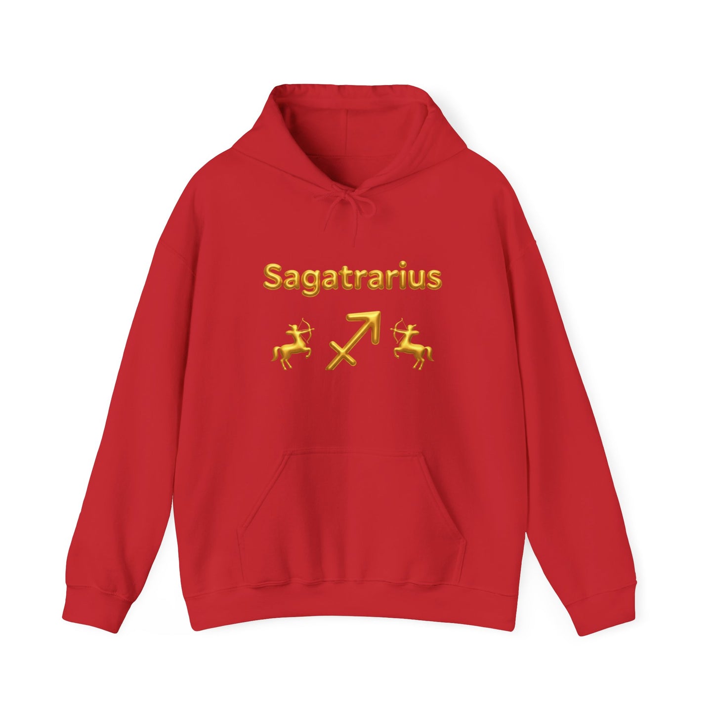 Sagittarius Zodiac Hoodie – Gold Archer Symbols & Astrological Wheel Back Print