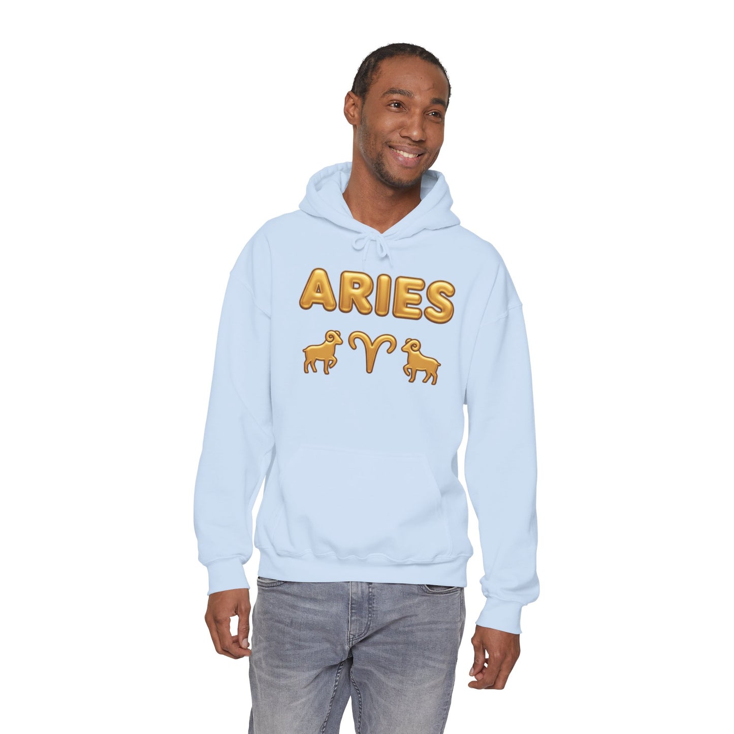 Aries Zodiac Hoodie — Gold Horoscope Ram Astrology Sweatshirt