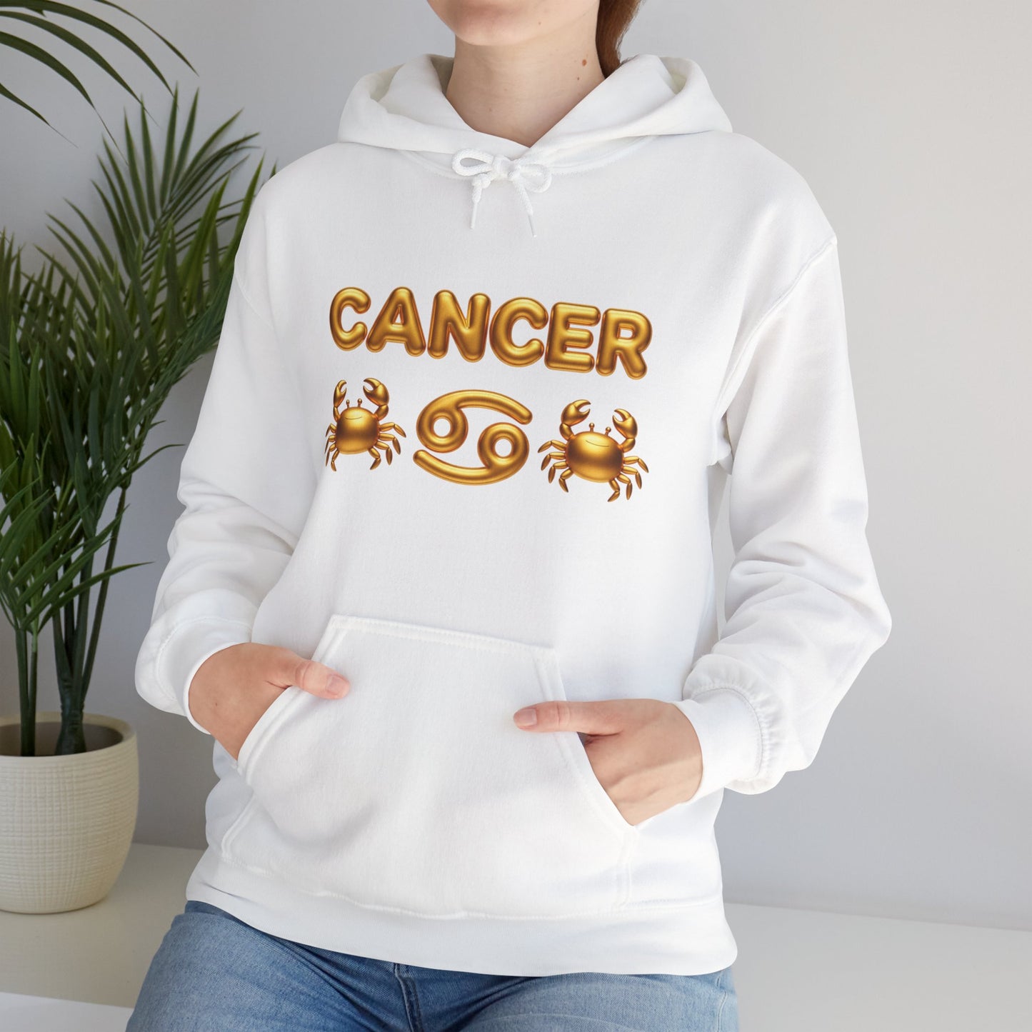 Cancer Zodiac Hoodie — Gold Crab Astrology Sweatshirt