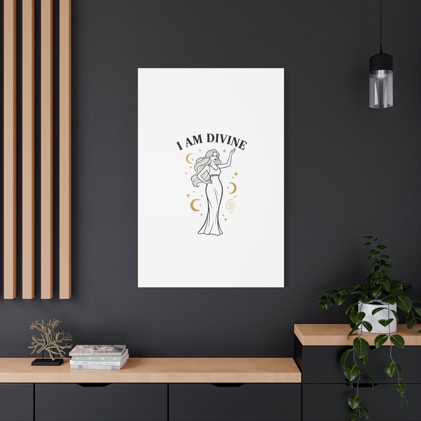 I Am Divine goddess art print | Matte Canvas wall art, manifestation decor