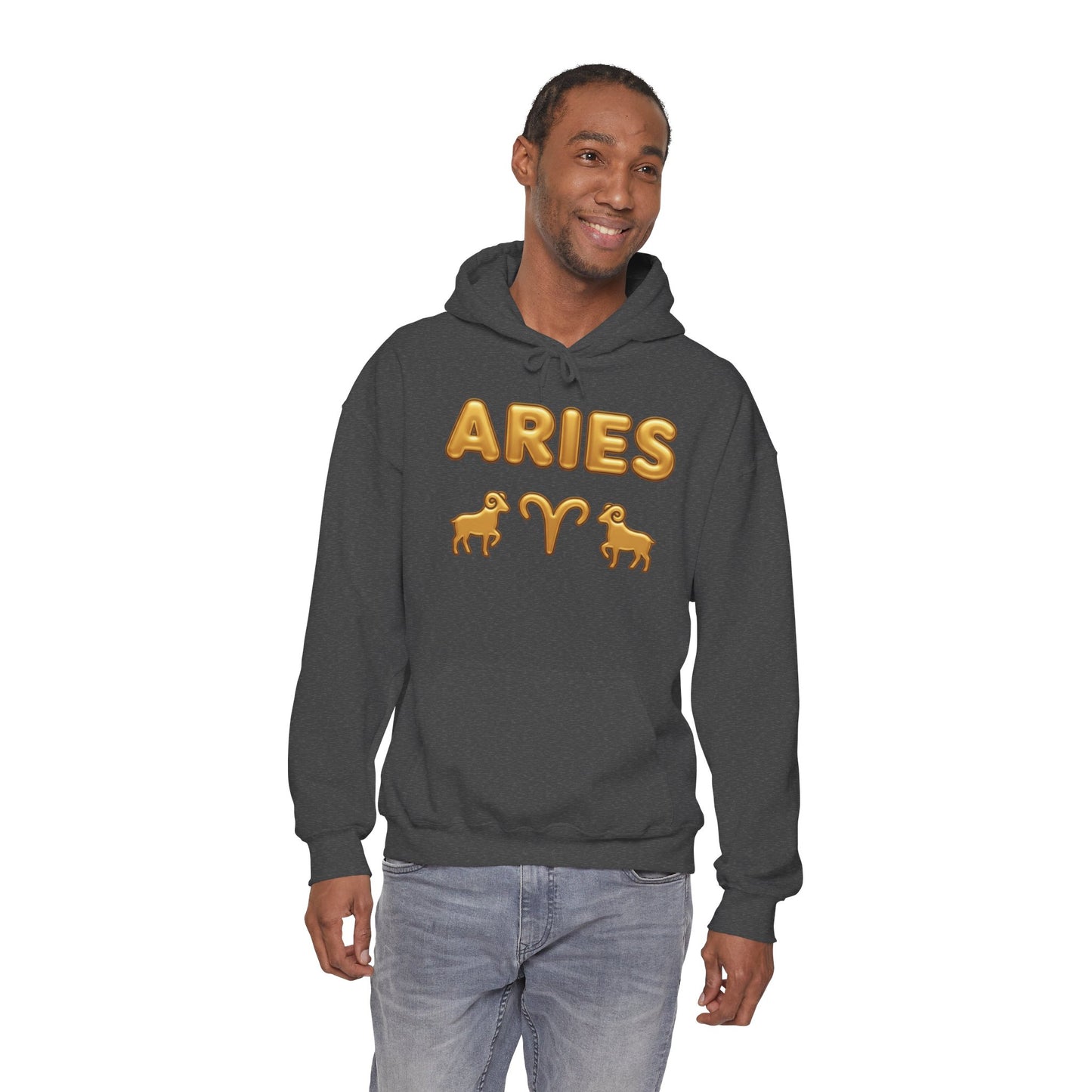 Aries Zodiac Hoodie — Gold Horoscope Ram Astrology Sweatshirt