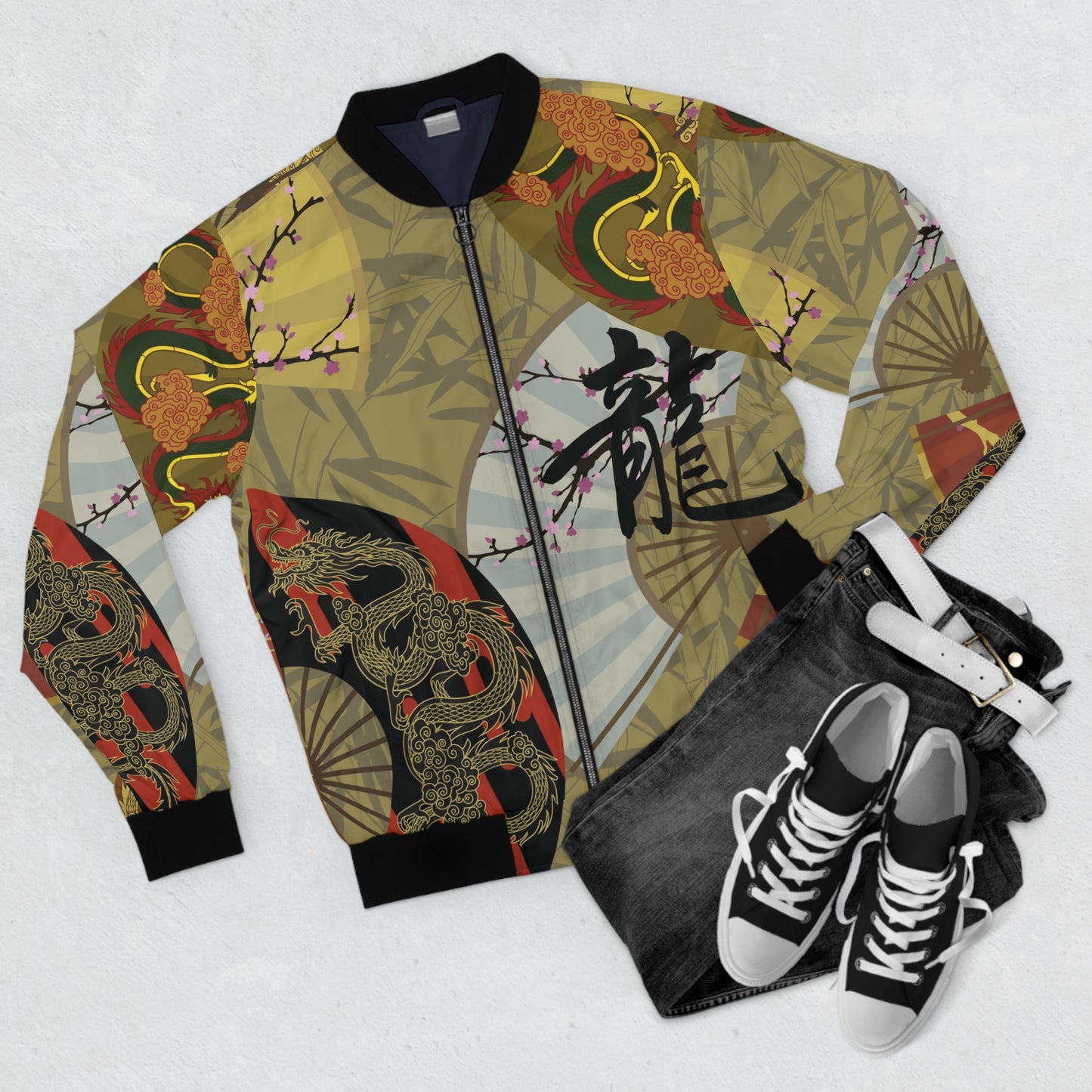 MENS Dragon Kanji Bomber Jacket