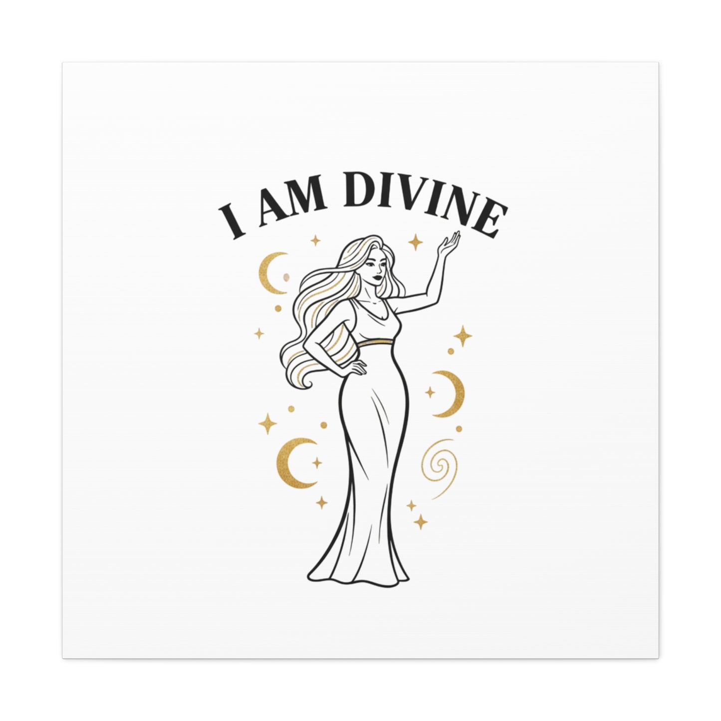 I Am Divine goddess art print | Matte Canvas wall art, manifestation decor