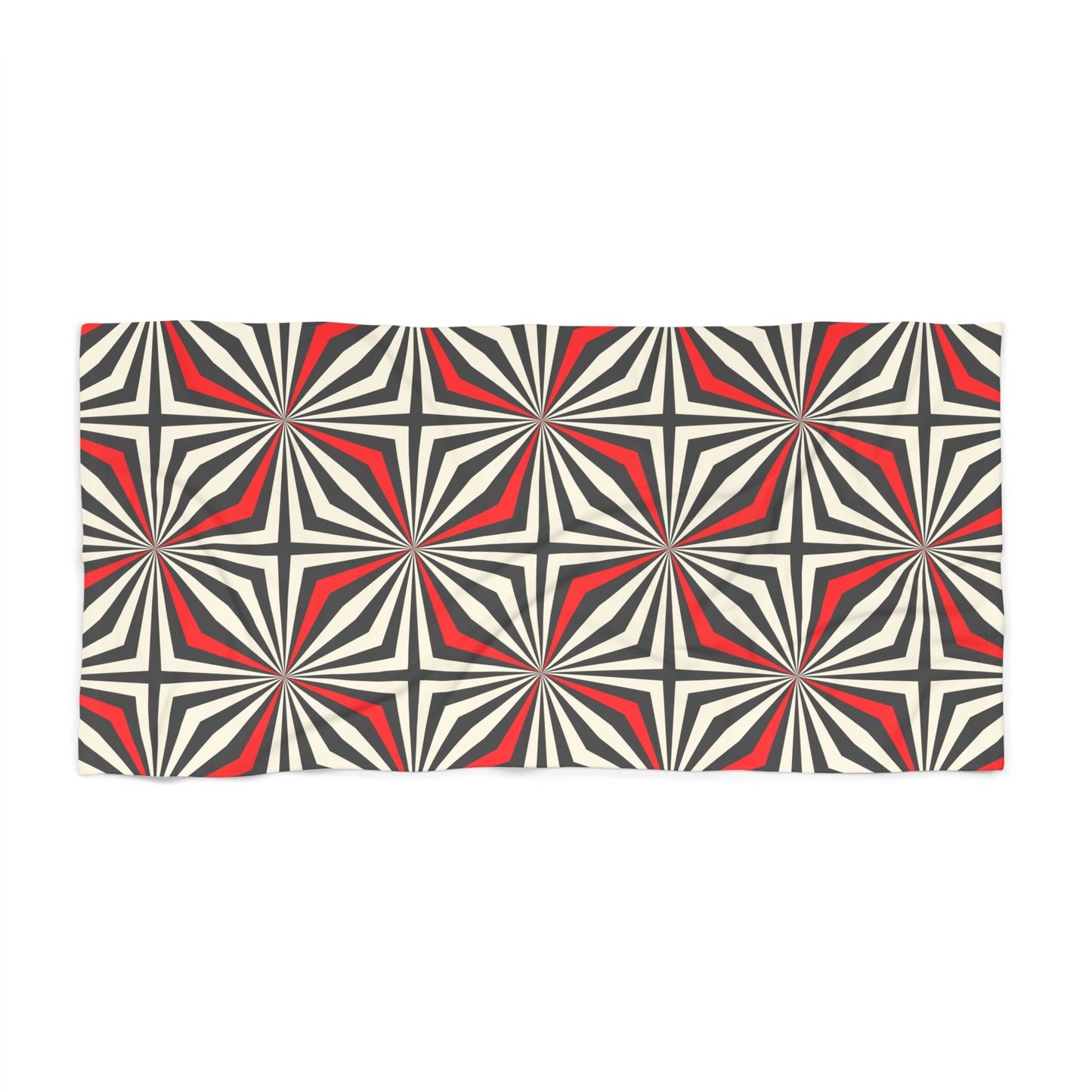 Retro Starburst Beach Towel Geometric Sunburst Design