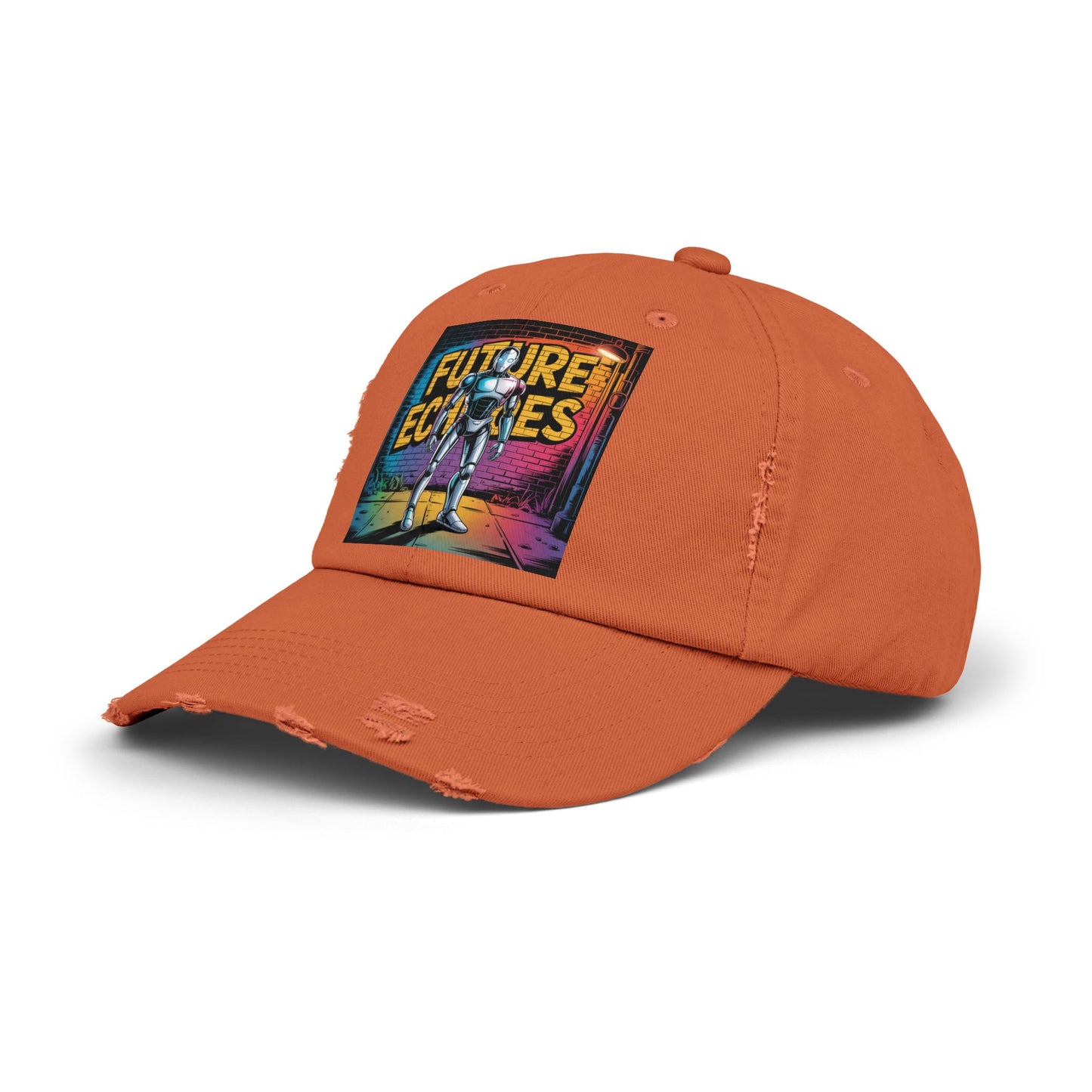 Unisex Distressed Cap Featuring 'Future Echoes'