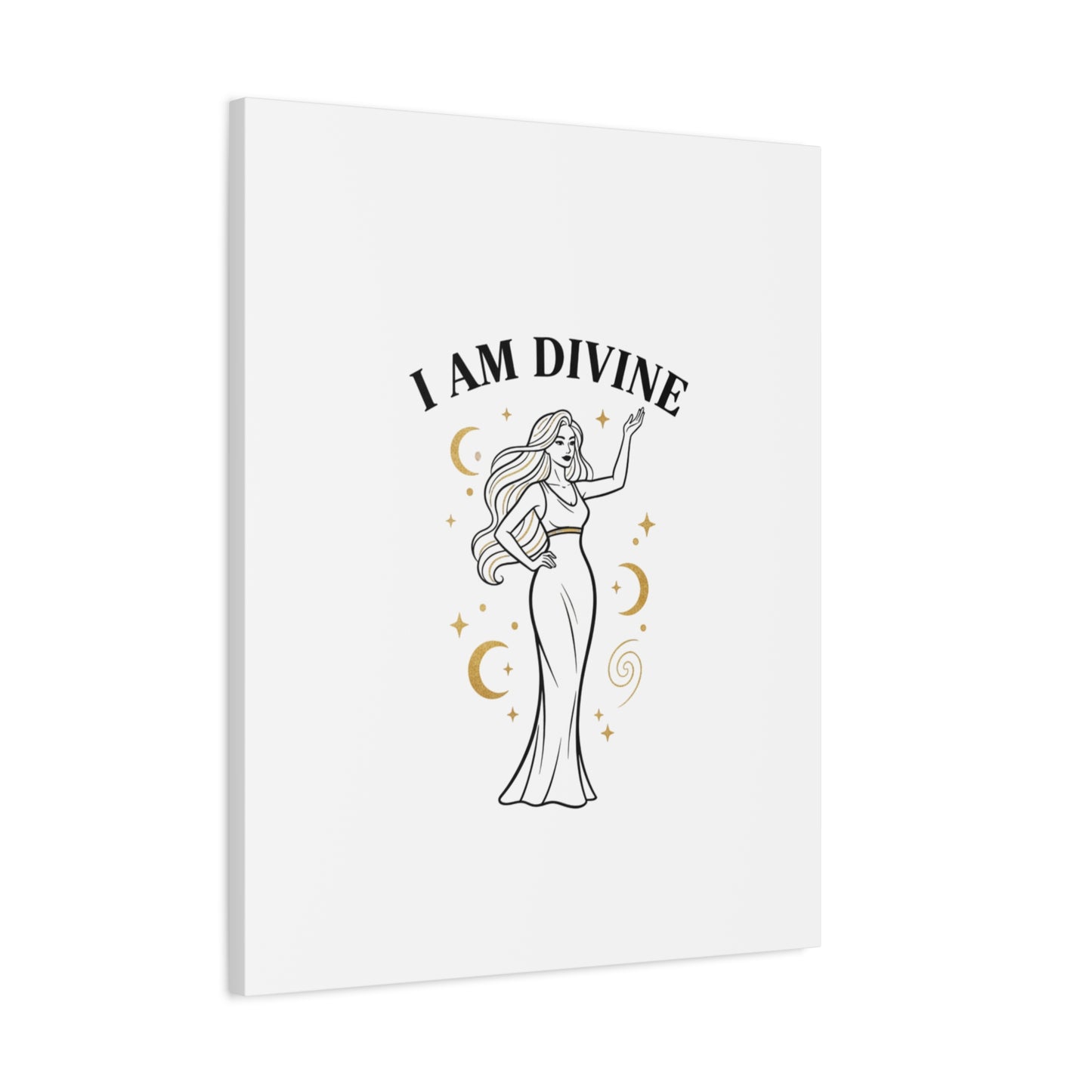 I Am Divine goddess art print | Matte Canvas wall art, manifestation decor