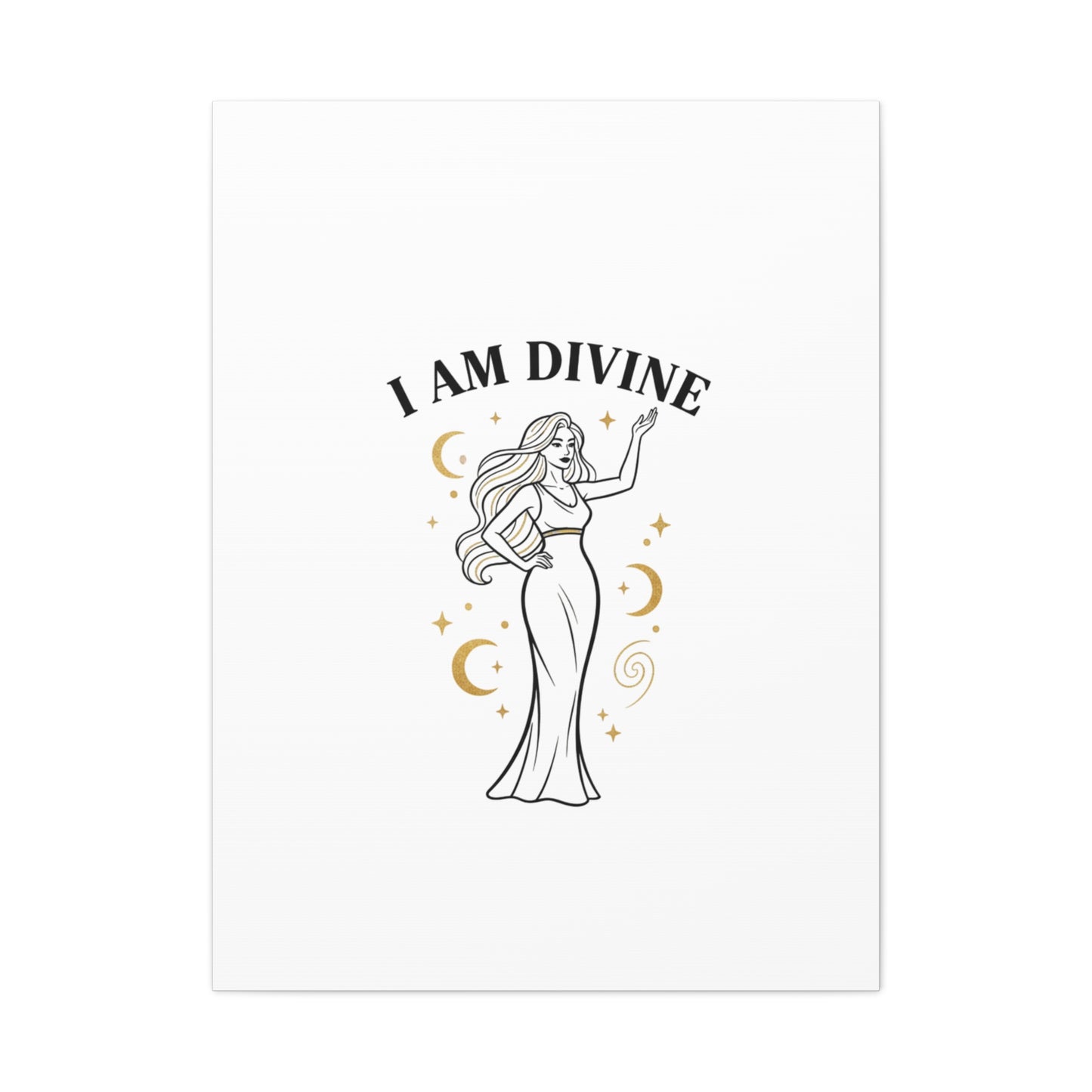 I Am Divine goddess art print | Matte Canvas wall art, manifestation decor