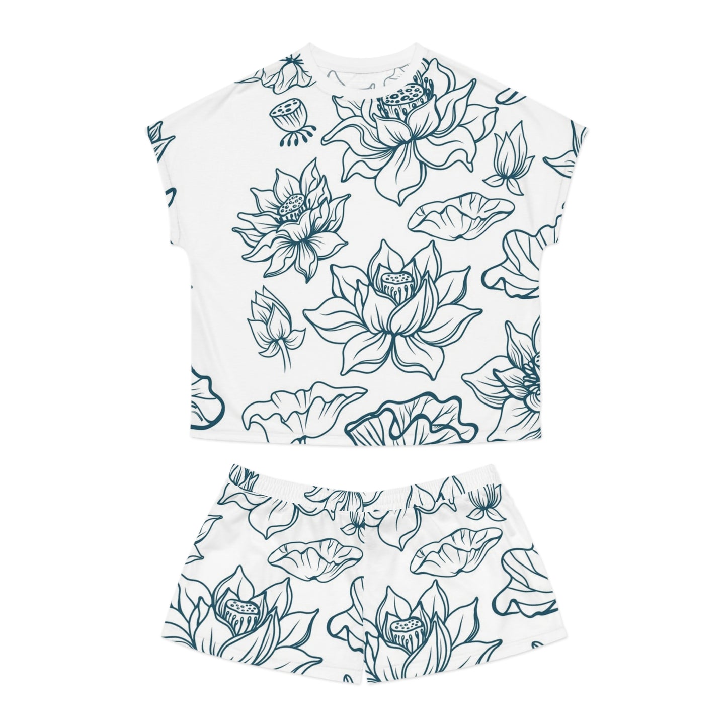 Lotus Floral Women's Short Pajama Set