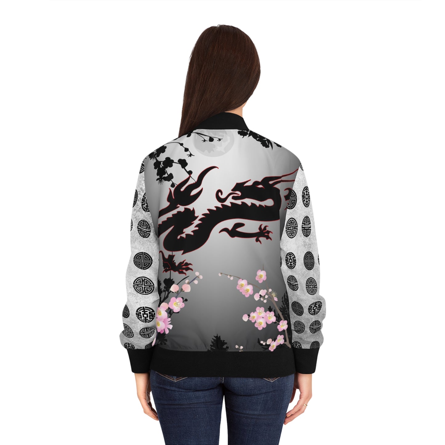 Cherry Blossom Dragon Bomber Jacket Two