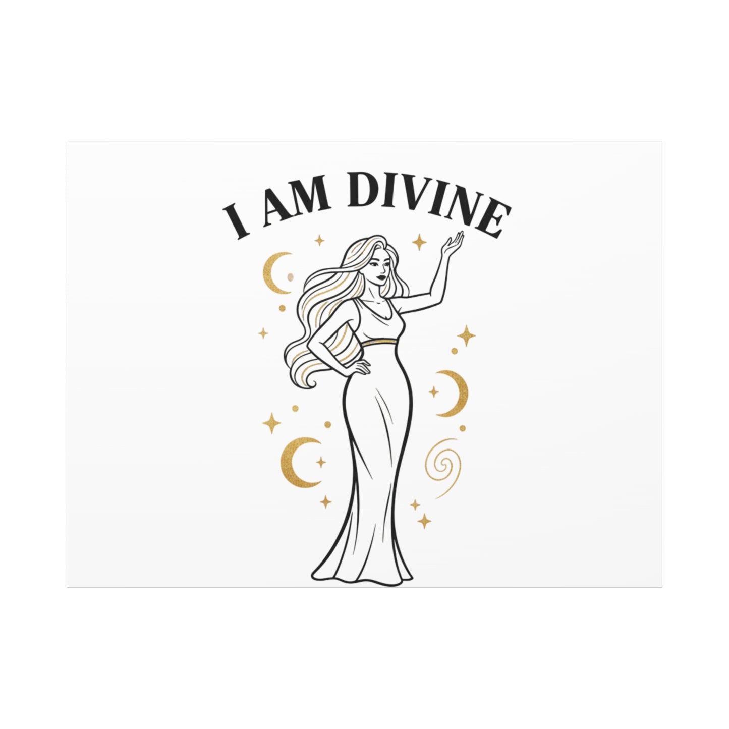 I Am Divine goddess art print | Matte Canvas wall art, manifestation decor