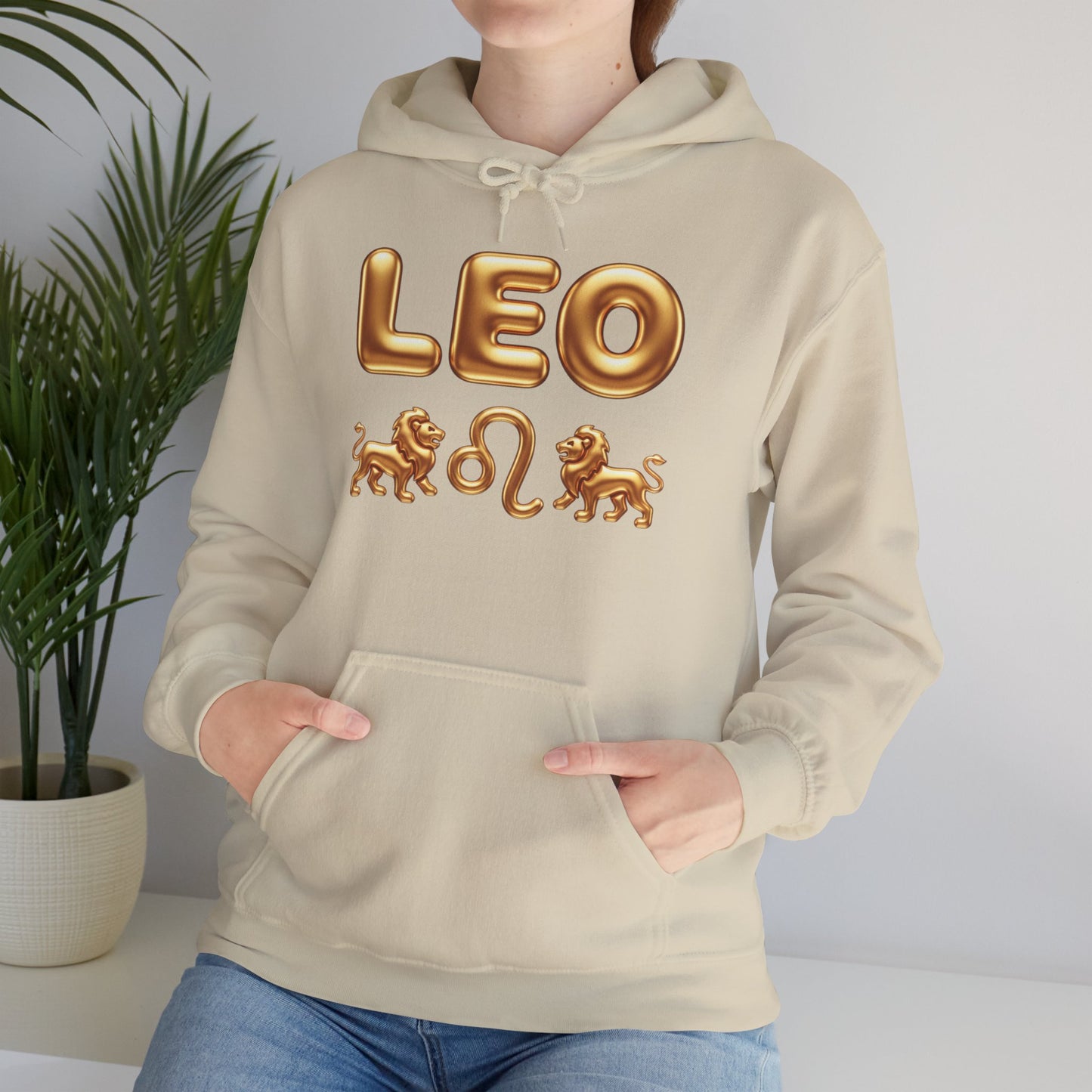 Leo Zodiac Hoodie — Gold Lion Astrology Sweatshirt (Leo Symbol)