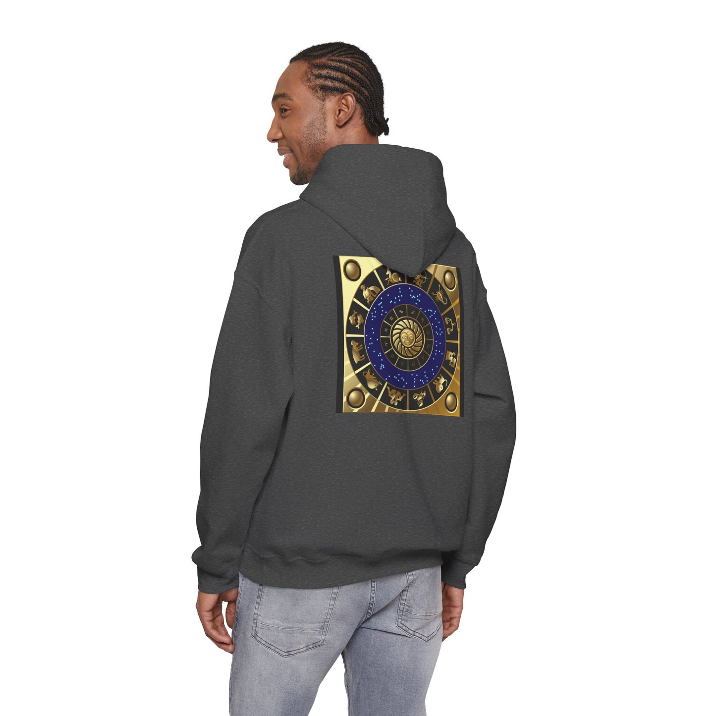 Leo Zodiac Hoodie — Gold Lion Astrology Sweatshirt (Leo Symbol)