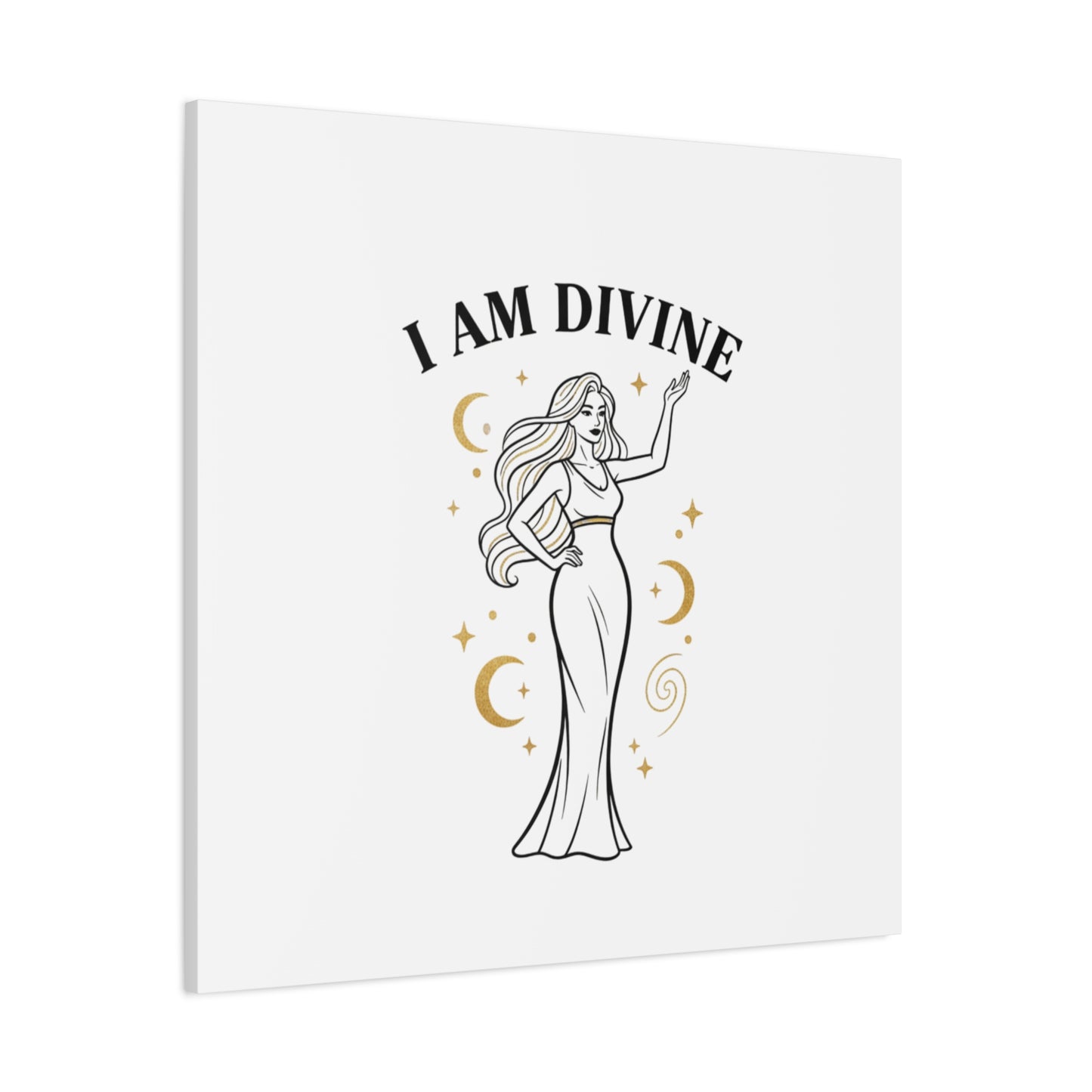 I Am Divine goddess art print | Matte Canvas wall art, manifestation decor