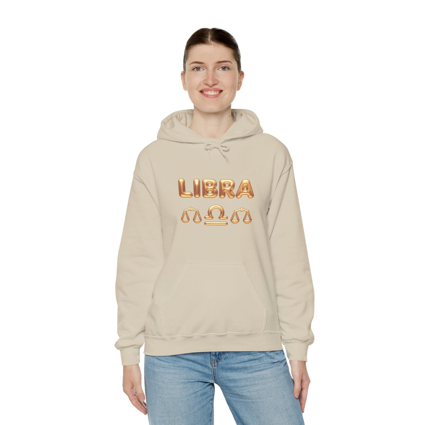 Libra Zodiac Hoodie — Gold Scales Astrology Pullover