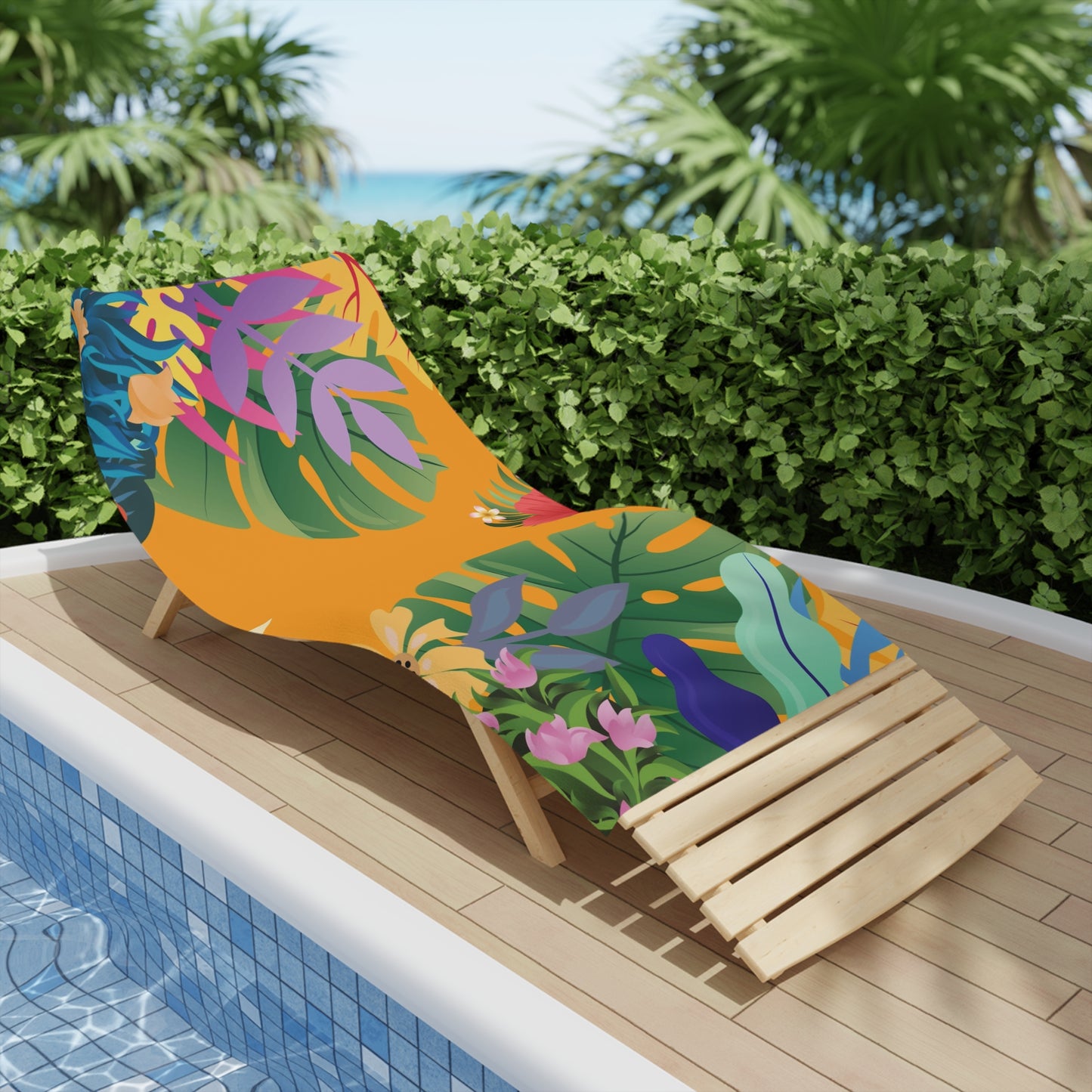 Tropical Floral Beach Towel