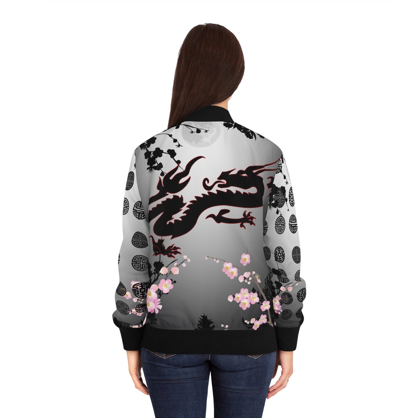 Cherry Blossom Dragon Bomber Jacket One