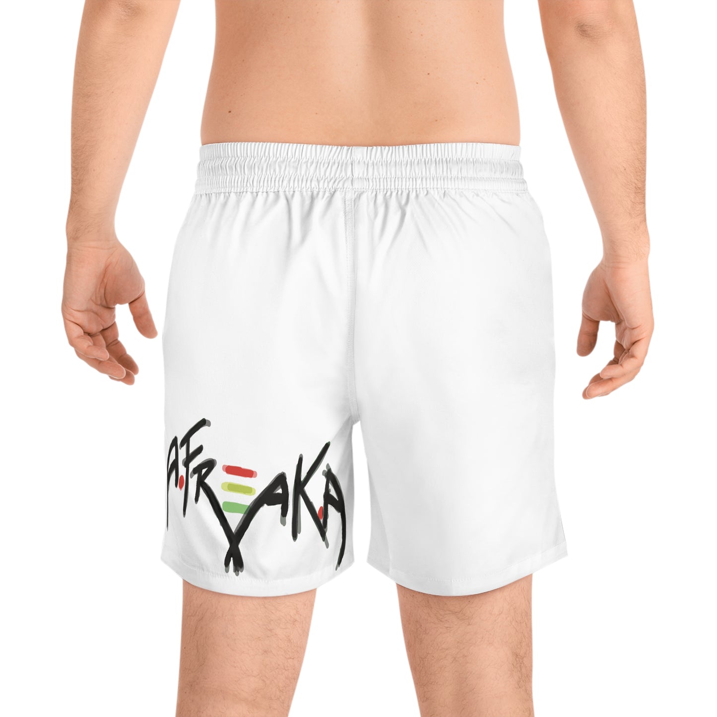 'AFREAKA' Logo Mid-Length Beach Shorts