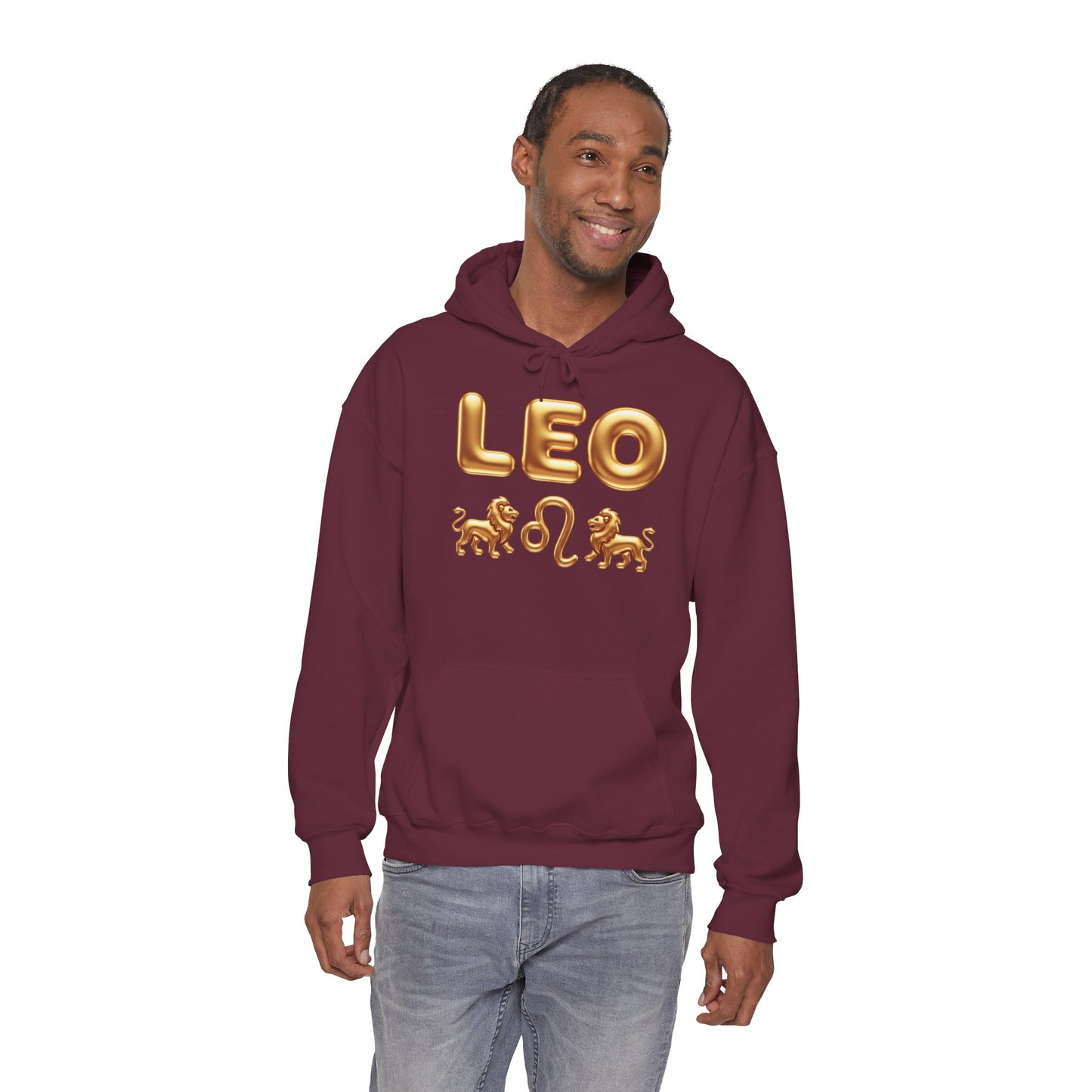 Leo Zodiac Hoodie — Gold Lion Astrology Sweatshirt (Leo Symbol)