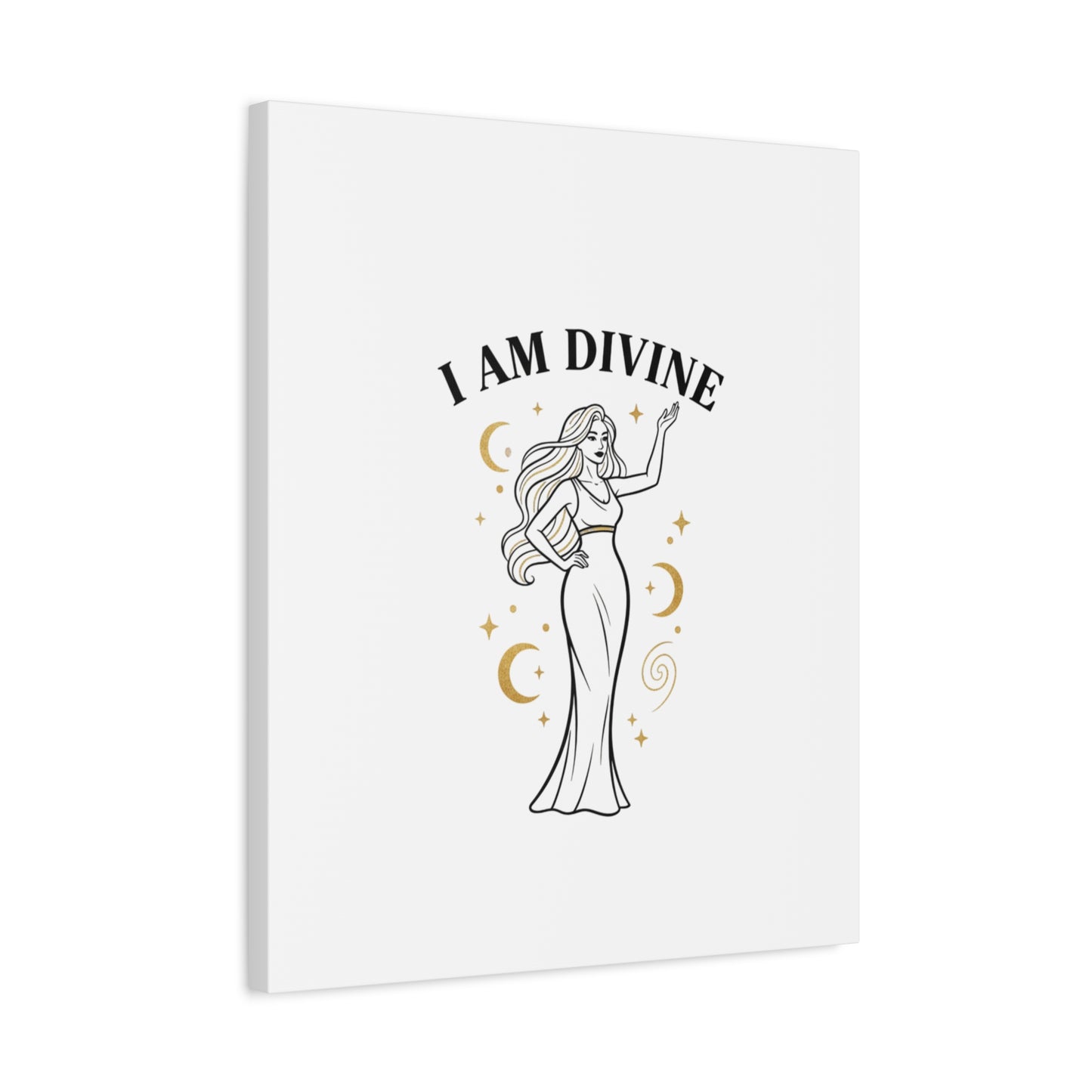 I Am Divine goddess art print | Matte Canvas wall art, manifestation decor