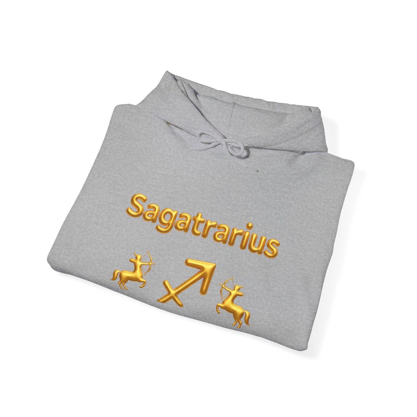 Sagittarius Zodiac Hoodie – Gold Archer Symbols & Astrological Wheel Back Print