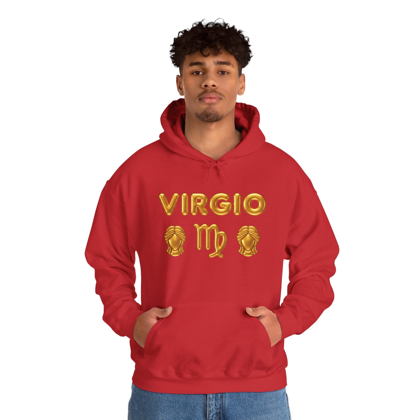 Virgo Zodiac Hoodie — Gold Virgo Sign & Astrological Wheel Pullover