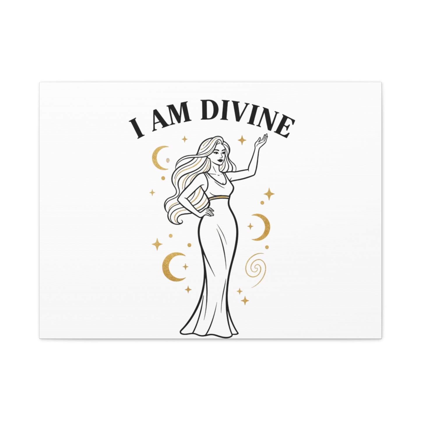 I Am Divine goddess art print | Matte Canvas wall art, manifestation decor