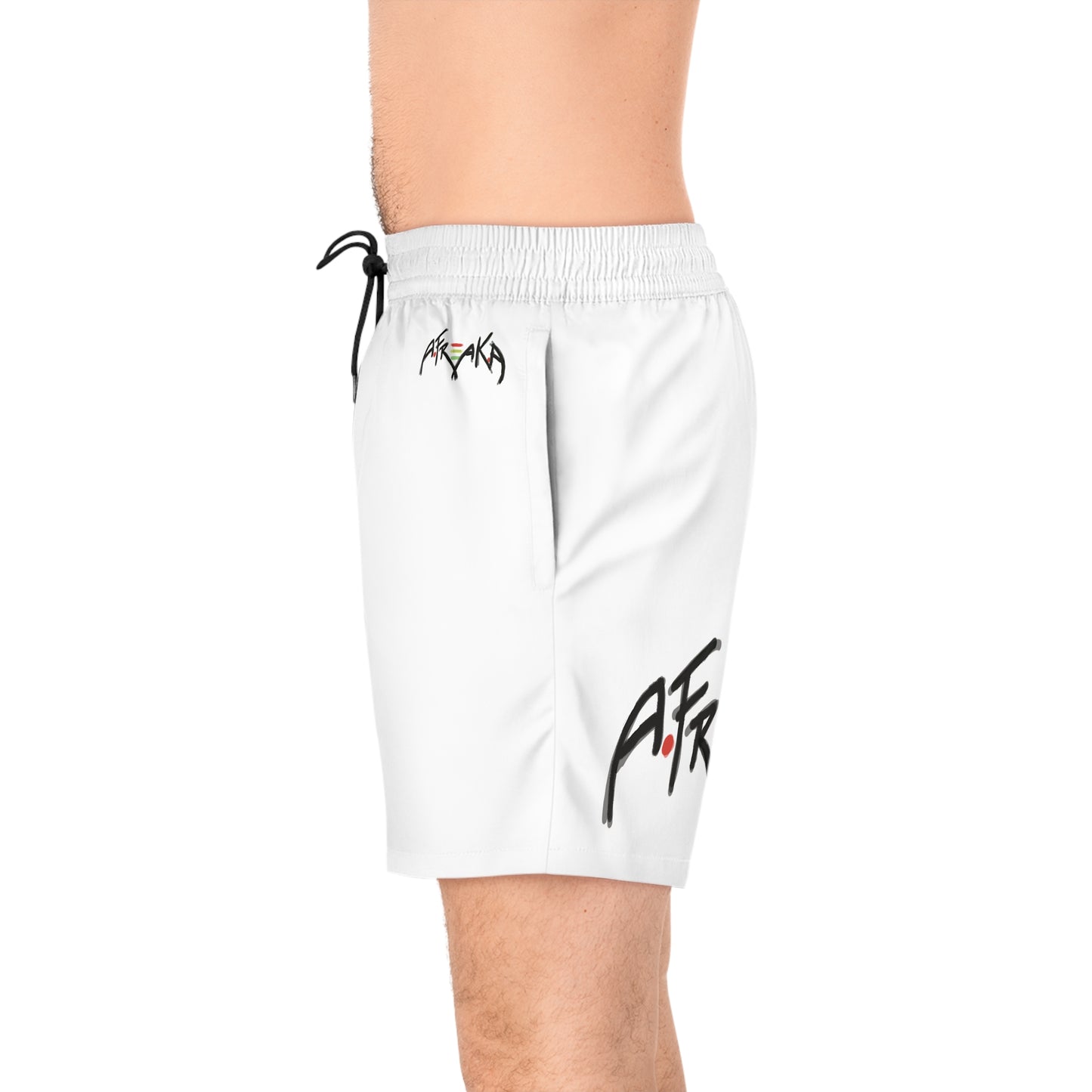 'AFREAKA' Logo Mid-Length Beach Shorts