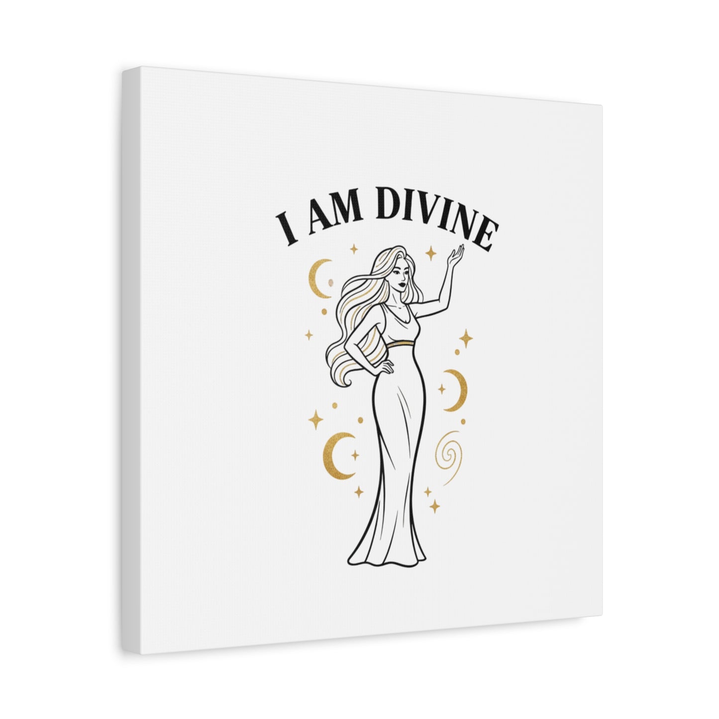 I Am Divine goddess art print | Matte Canvas wall art, manifestation decor
