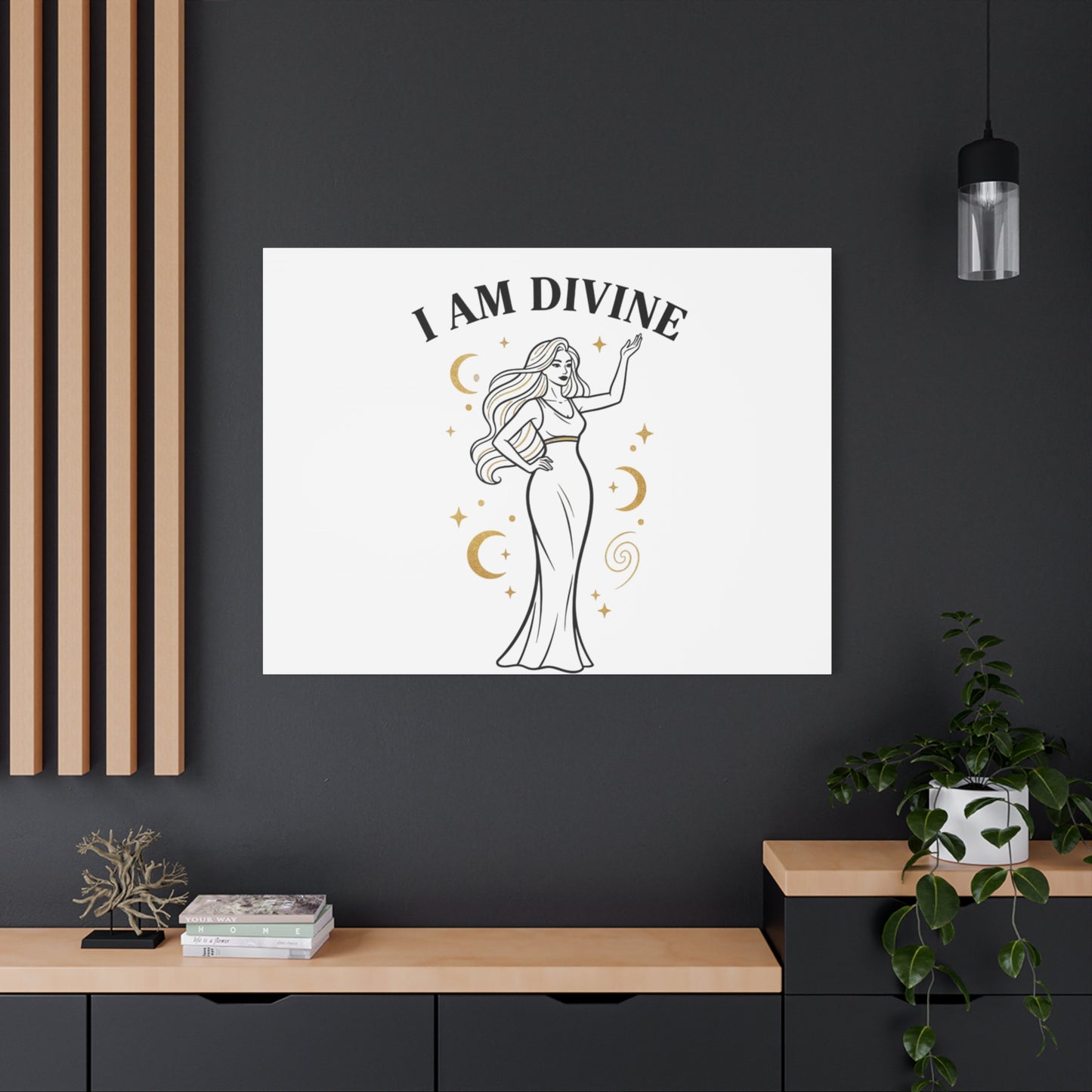 I Am Divine goddess art print | Matte Canvas wall art, manifestation decor