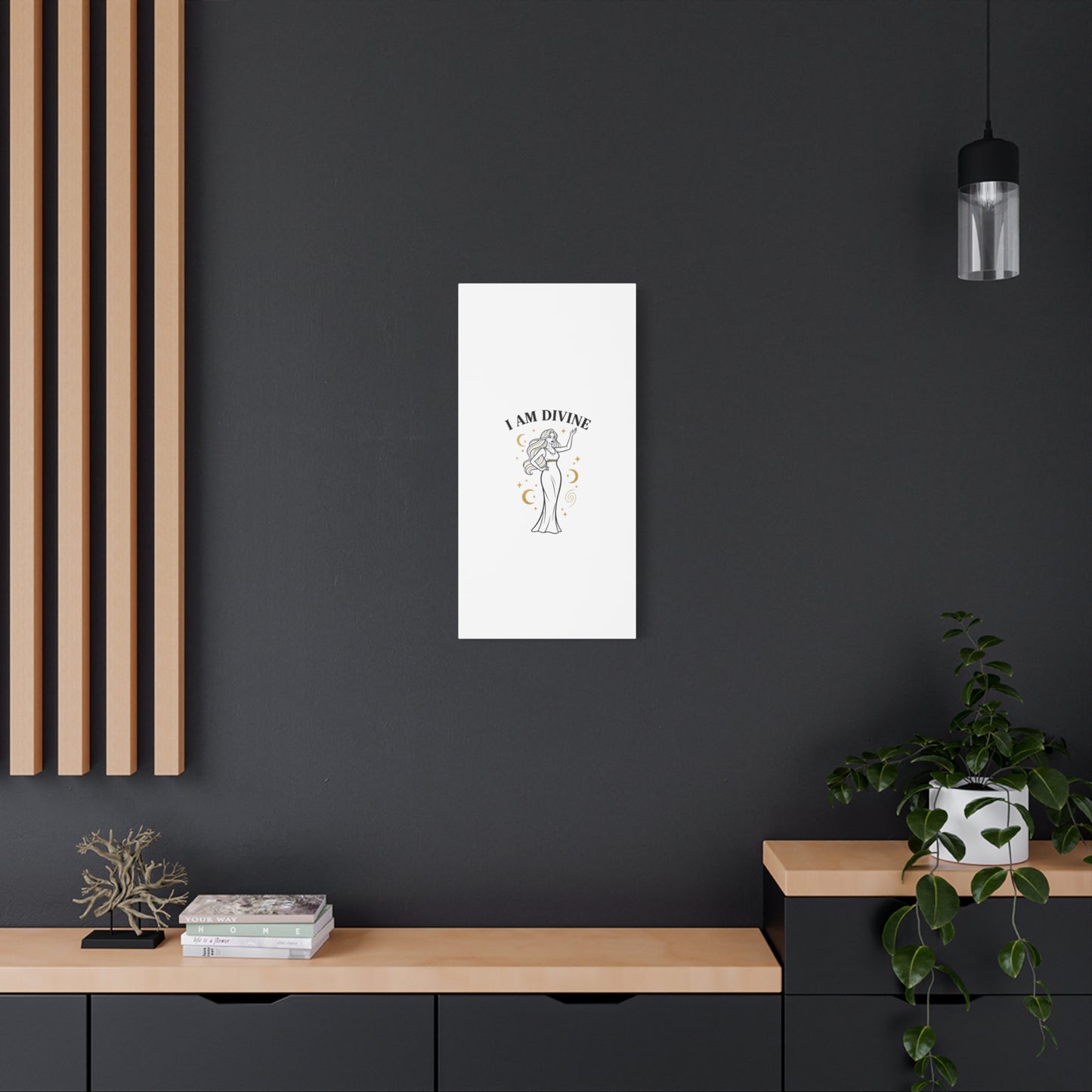 I Am Divine goddess art print | Matte Canvas wall art, manifestation decor