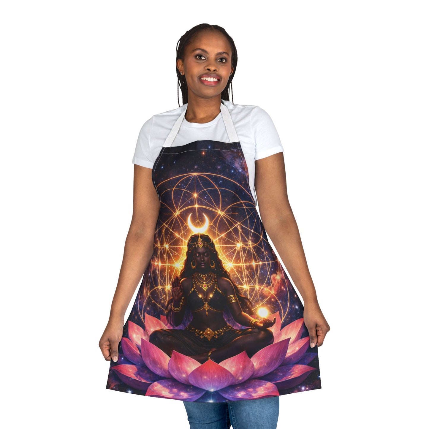 Meditative Goddess Lotus Cosmic Chakra Apron